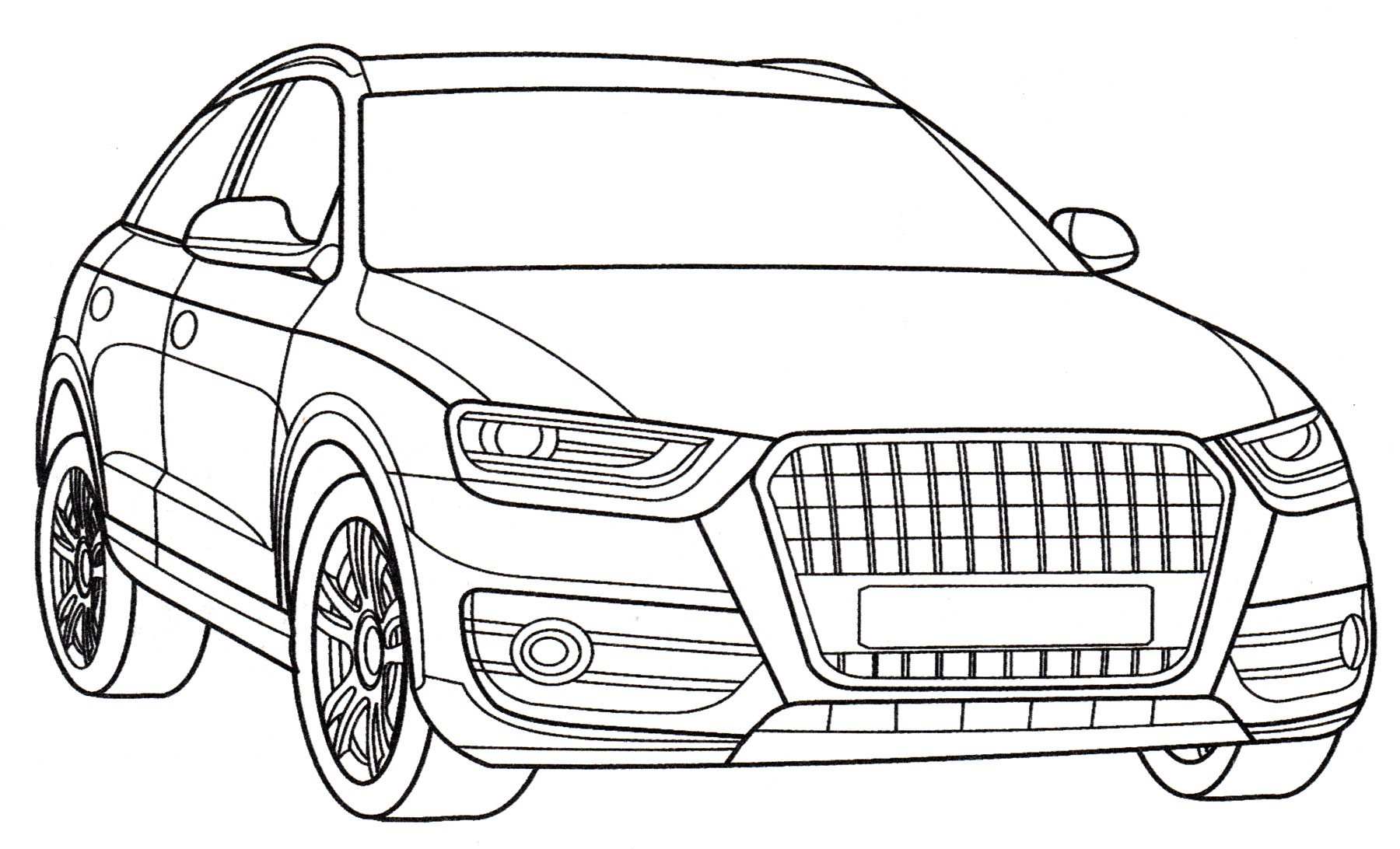 Audi Q3 №2082. Раскраски для мальчиков по категориям. Машины.