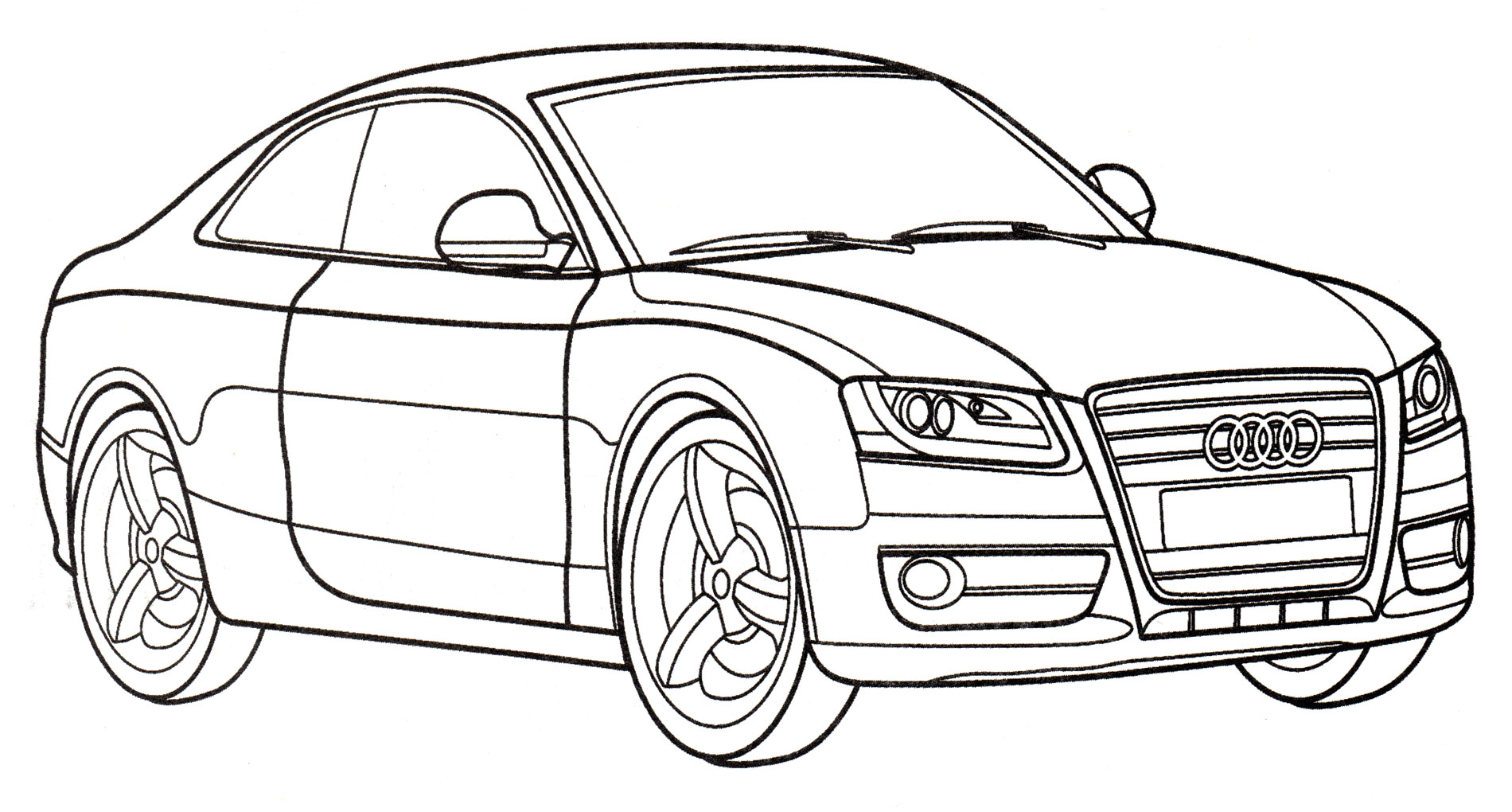 Audi A5 Coupe №2083. Раскраски для мальчиков по категориям. Машины.