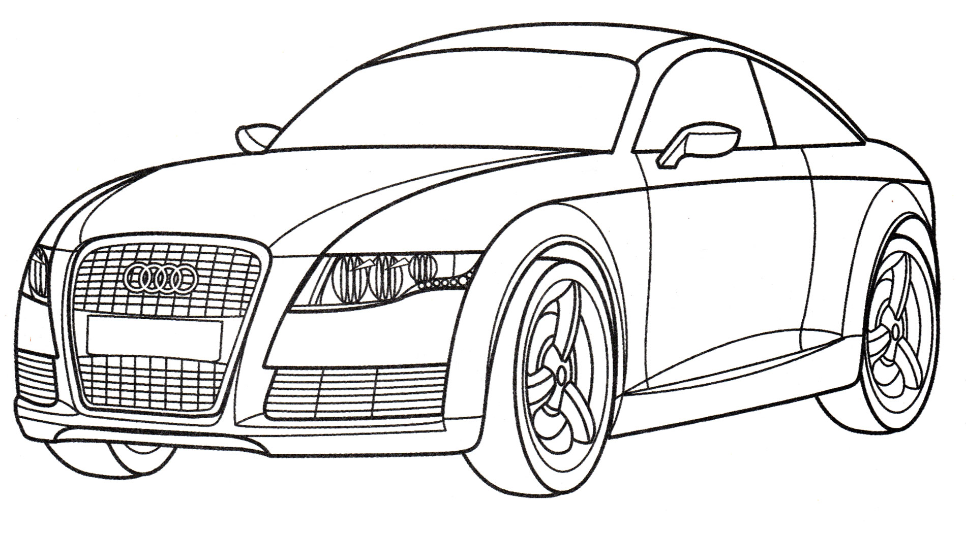 Audi Nuvolari №2086. Раскраски для мальчиков по категориям. Машины.