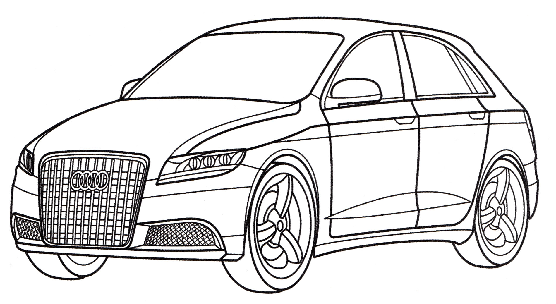 Audi Roadjet №2088. Раскраски для мальчиков по категориям. Машины.