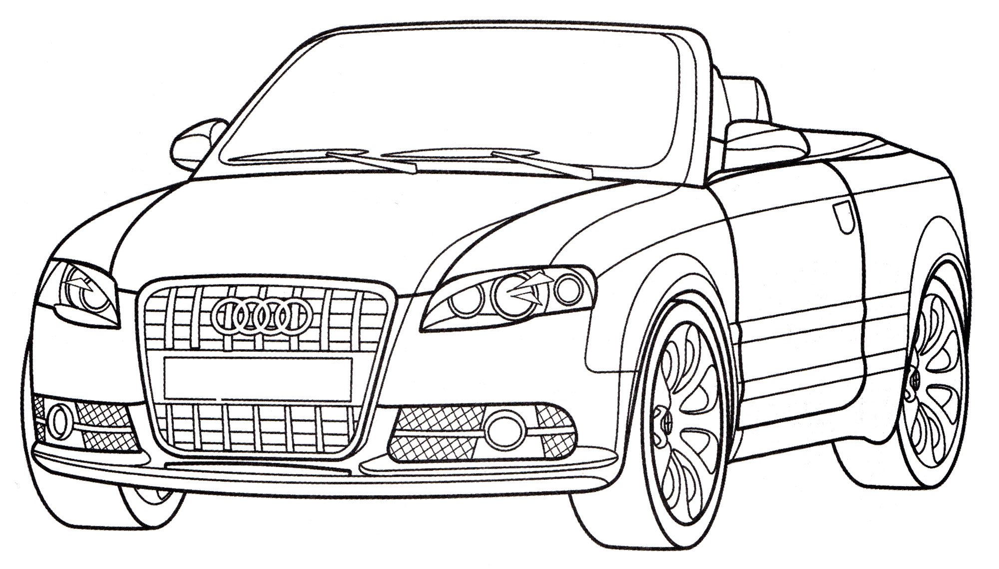Audi S5 Cabriolet №1955. Раскраски для мальчиков по категориям. Машины.
