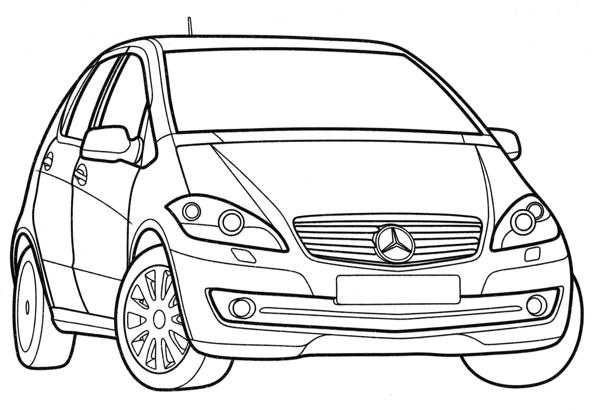 Mercedes A-class №2027. Раскраски для мальчиков по категориям. Машины.
