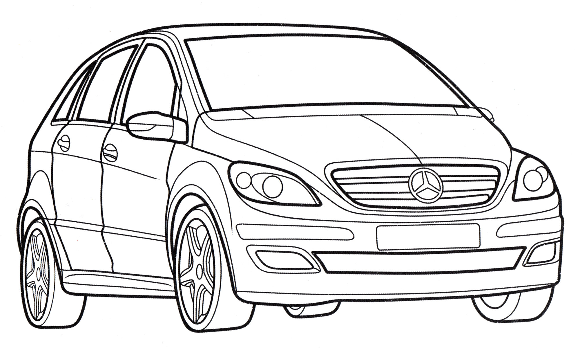 Mercedes B-class №2028. Раскраски для мальчиков по категориям. Машины.