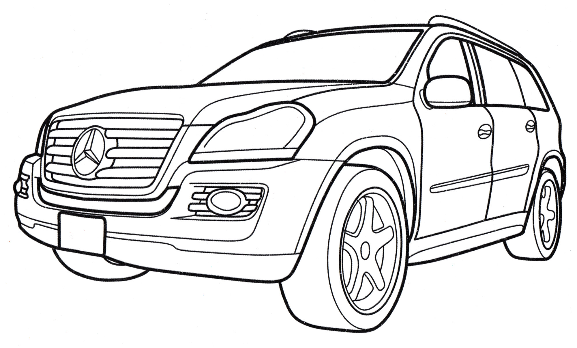 Mercedes GL-class №2031. Раскраски для мальчиков по категориям. Машины.