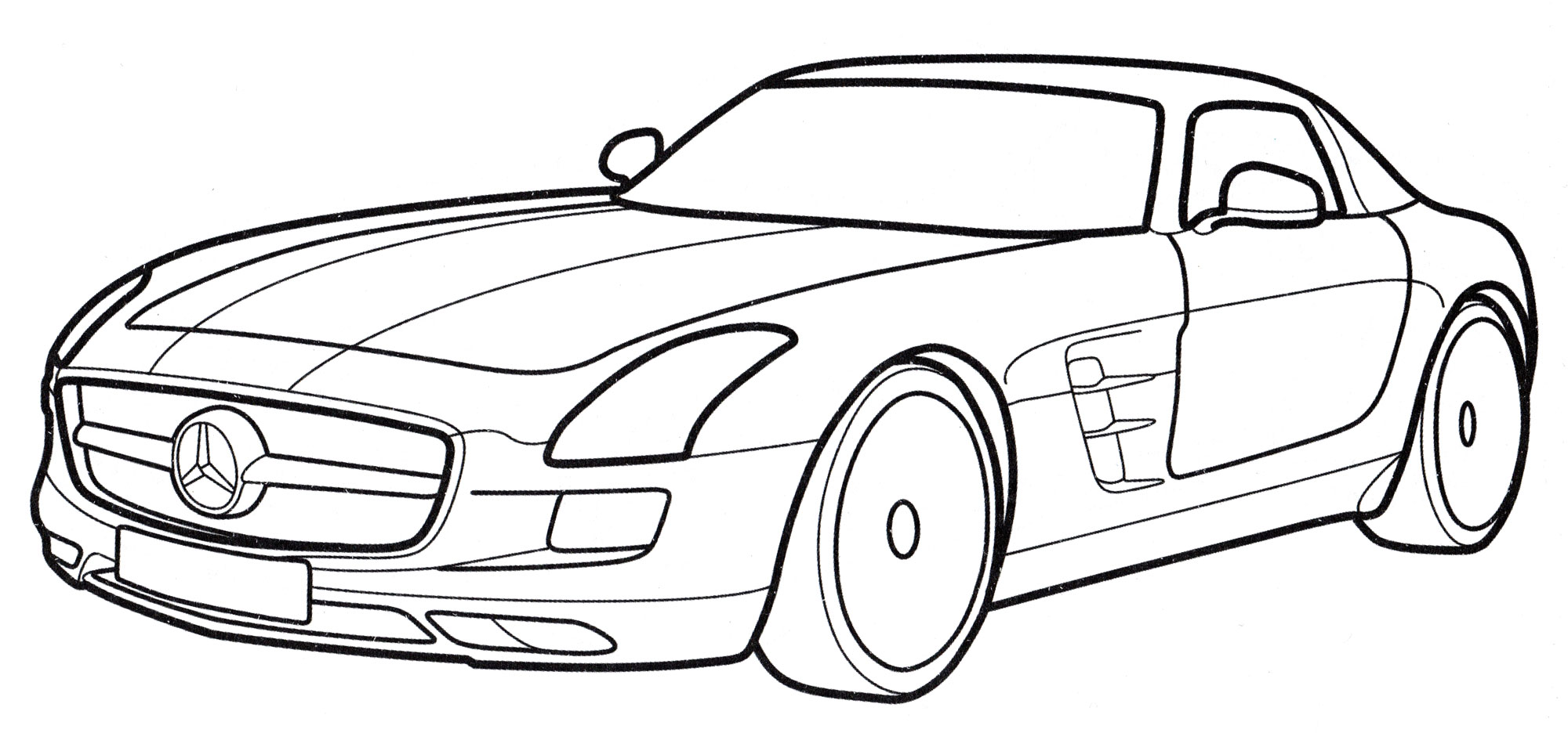 Mercedes SLS AMG №2036. Раскраски для мальчиков по категориям. Машины.