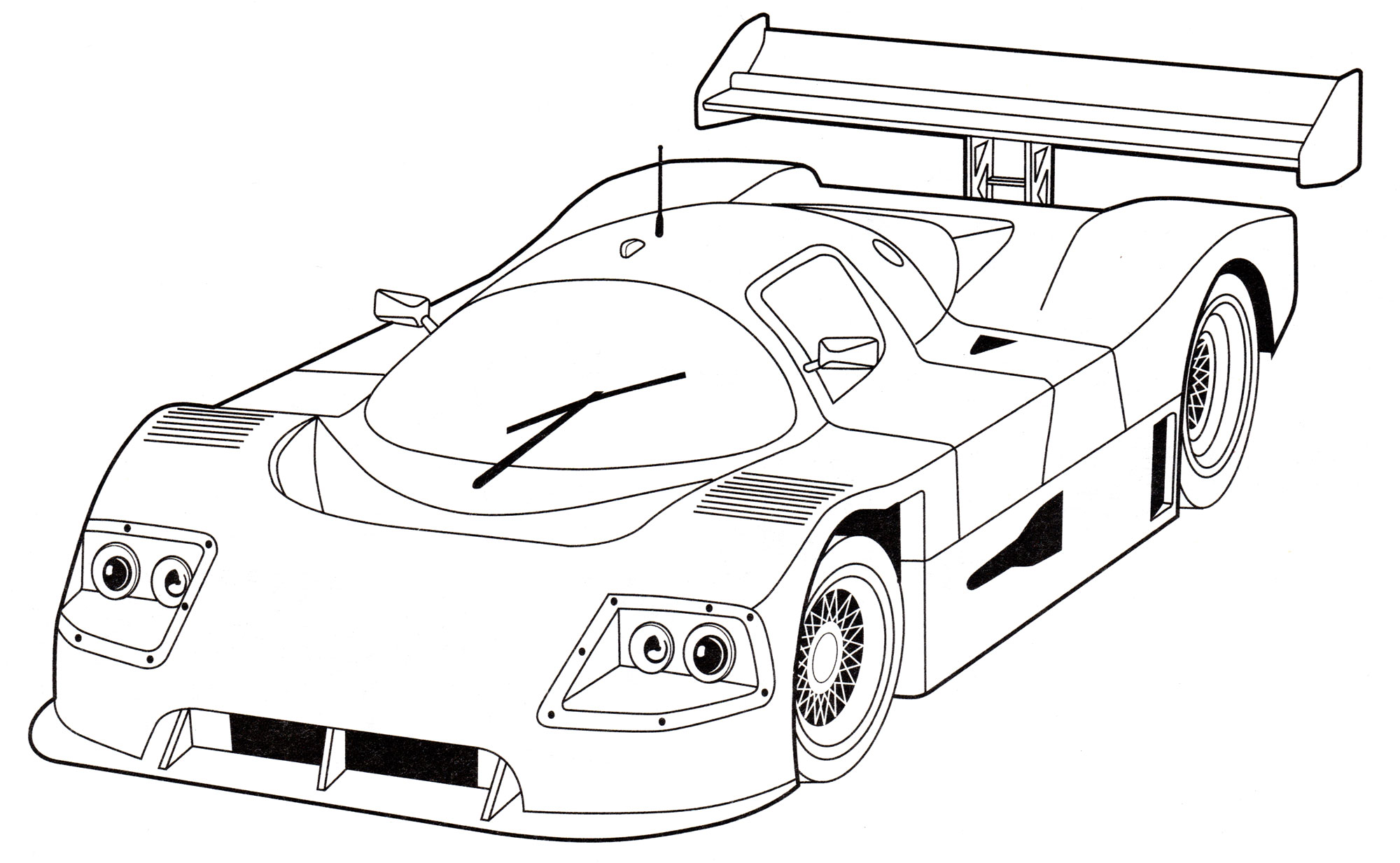 Sauber Mercedes C9. Раскраска машины. Раскраска для мальчиков №1870. Раскраски для мальчиков по категориям. Машины.