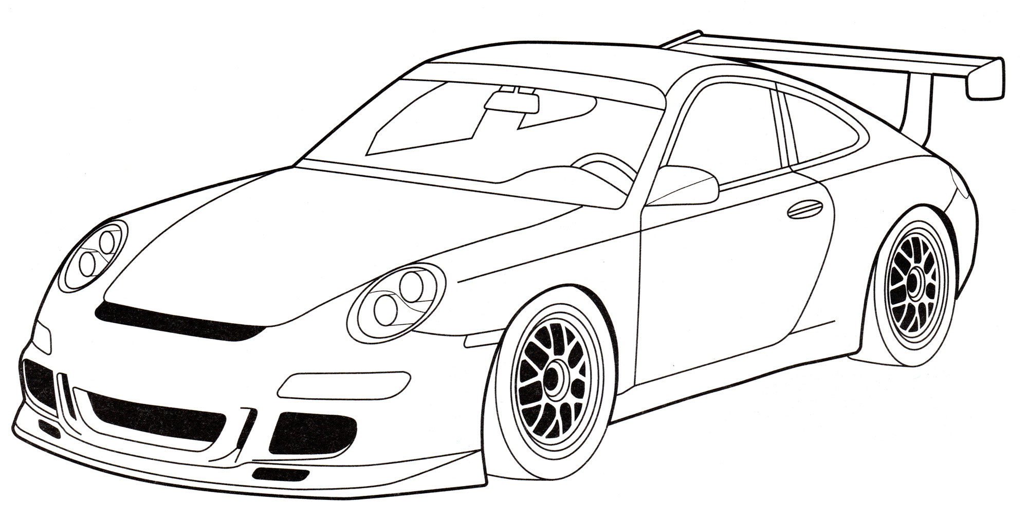 Porsche 911 GT3 №1875. Раскраски для мальчиков по категориям. Машины.