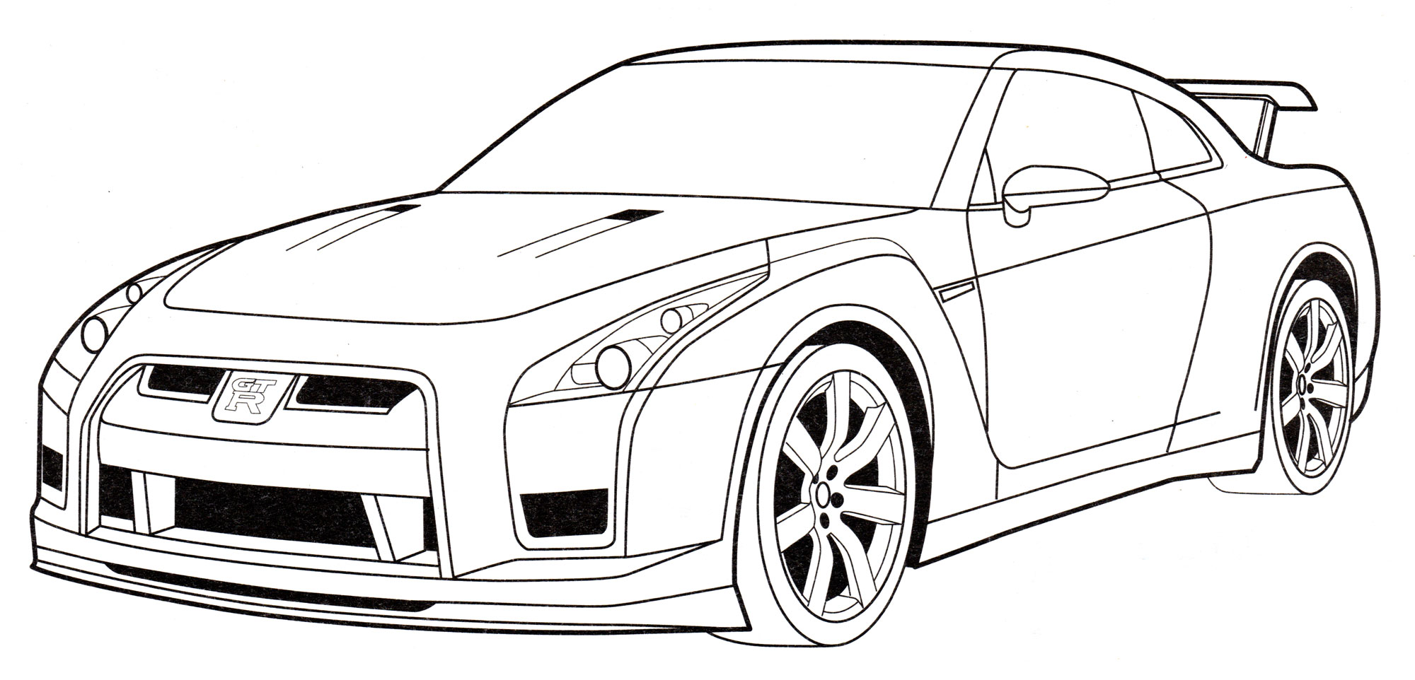 Nissan GT-R №1876. Раскраски для мальчиков по категориям. Машины.