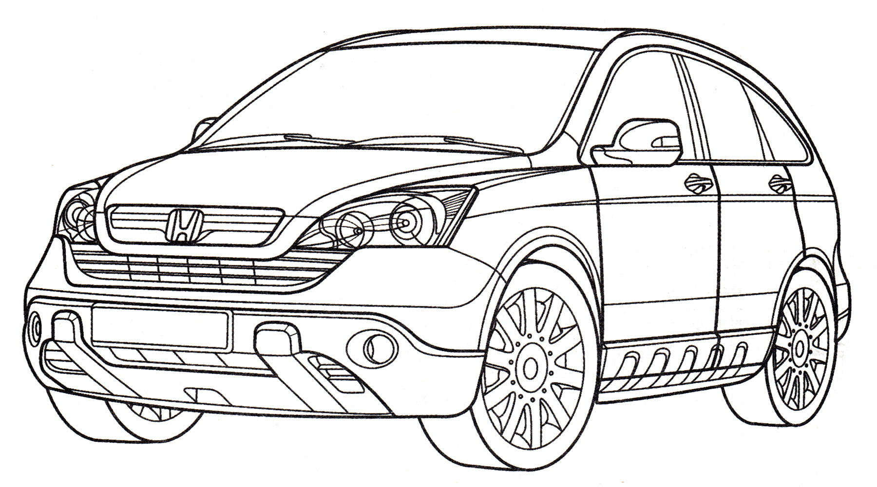 Honda CR-V №2124. Раскраски для мальчиков по категориям. Машины.