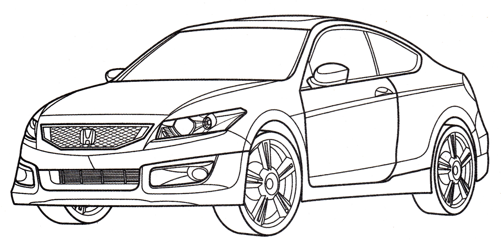 Honda Accord Coupe. Раскраски №2126. Раскраски для мальчиков по категориям. Машины.