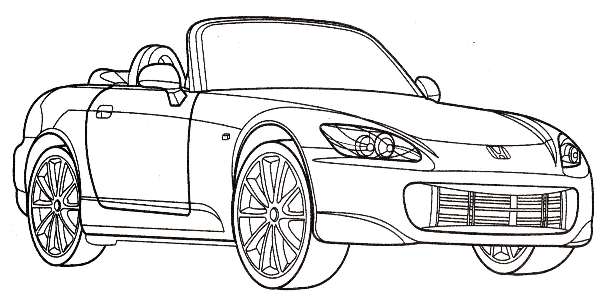 Honda S2000 №2127. Раскраски для мальчиков по категориям. Машины.