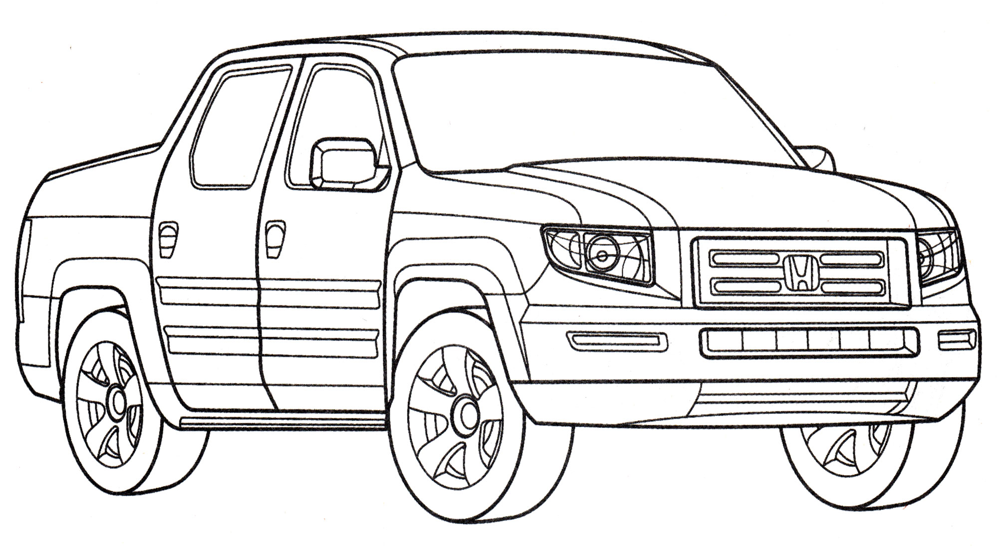 Honda Ridgeline №2129. Раскраски для мальчиков по категориям. Машины.