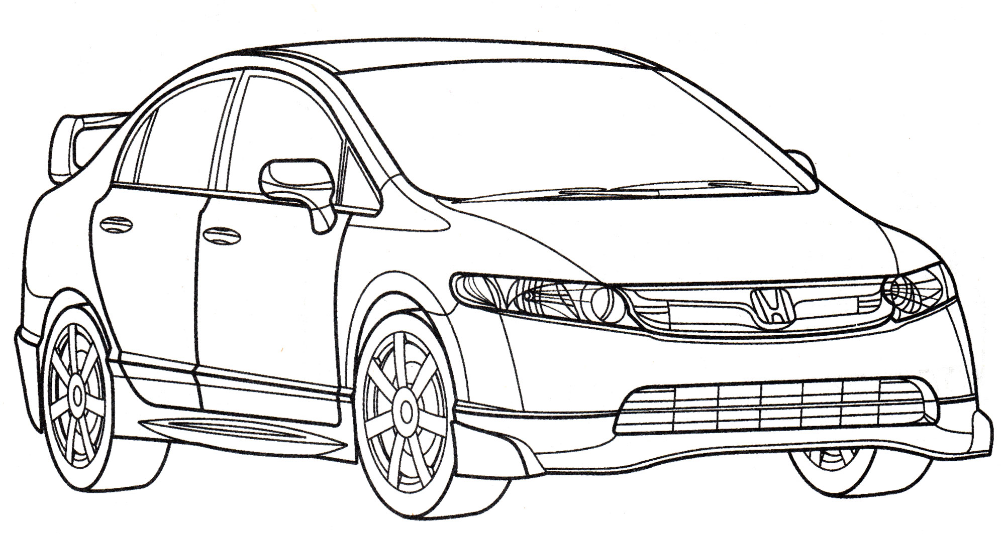 Honda Civic DX №2131. Раскраски для мальчиков по категориям. Машины.