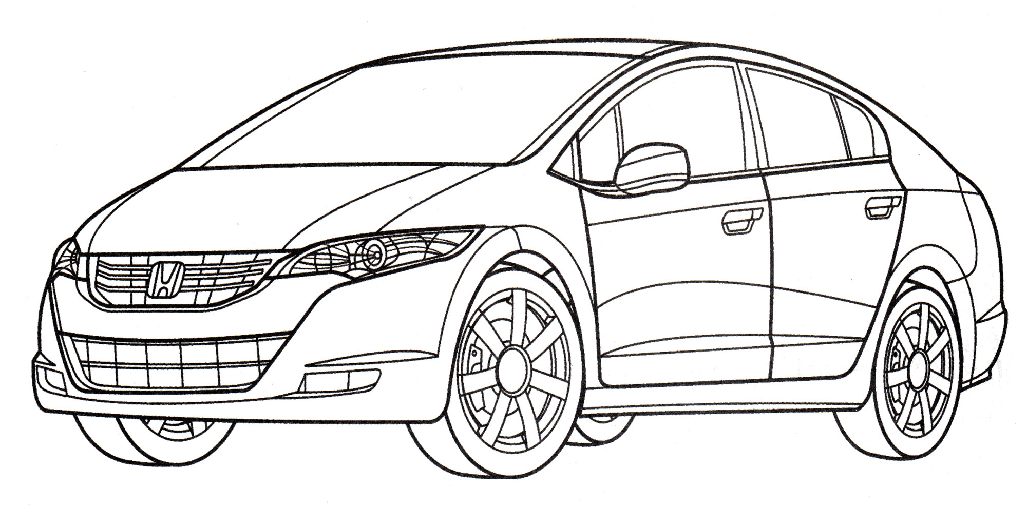 Honda FCX Clarity №2136. Раскраски для мальчиков по категориям. Машины.