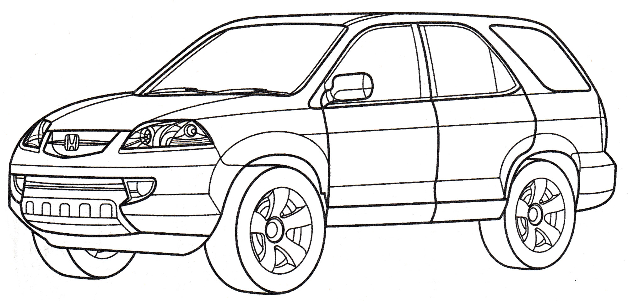 Honda MDX №2137. Раскраски для мальчиков по категориям. Машины.