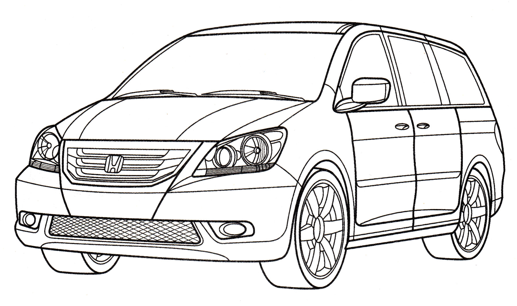 Honda Odyssey EX №2138. Раскраски для мальчиков по категориям. Машины.