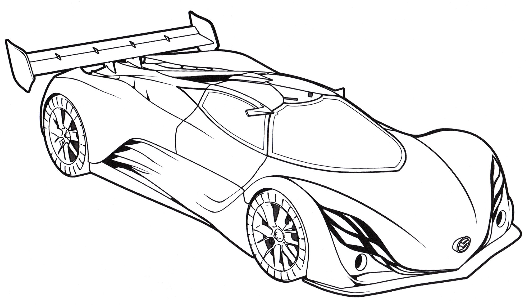 Mazda Furai Concept. Раскраска машины. Раскраска для мальчиков №1878. Раскраски для мальчиков по категориям. Машины.