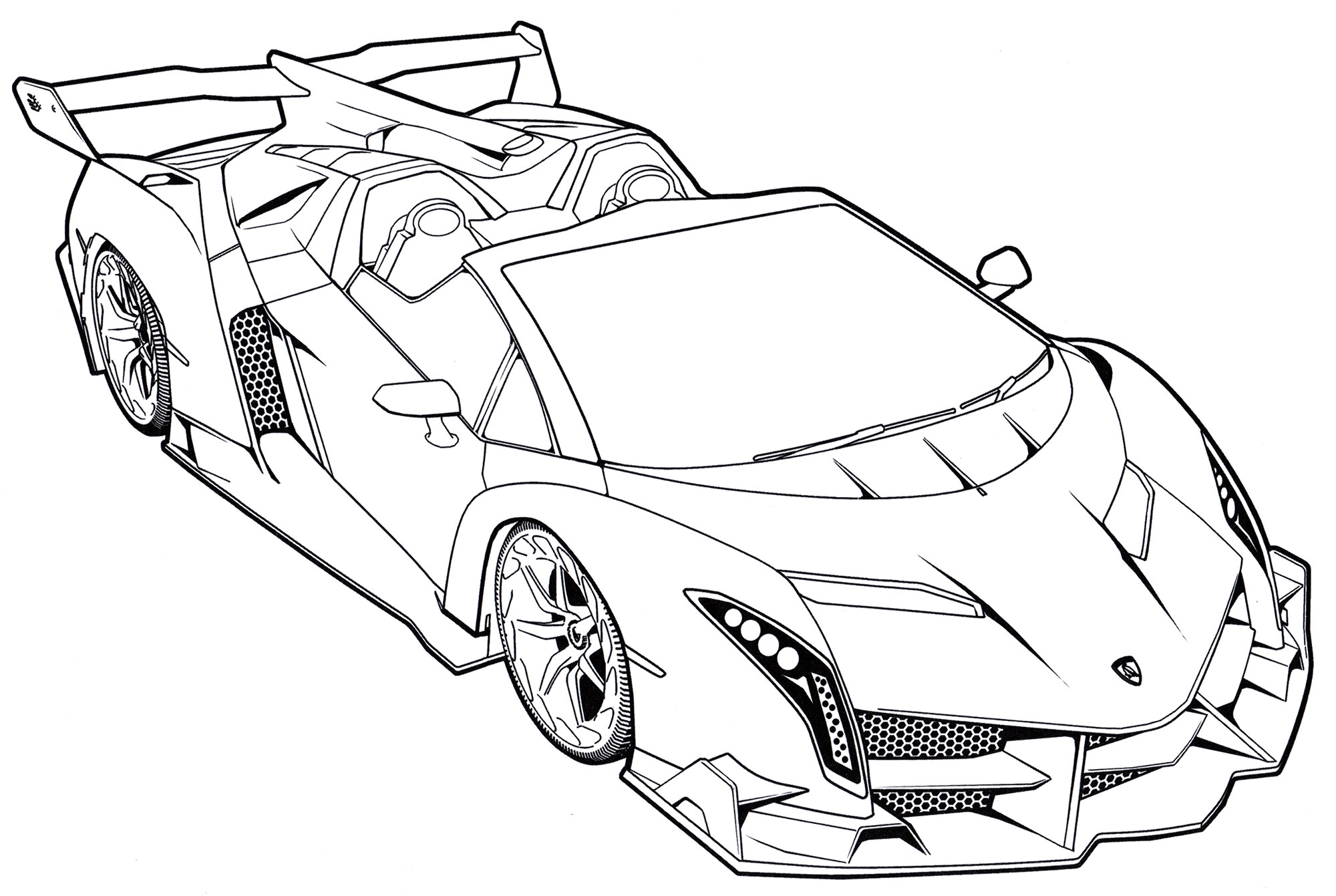 Lamborgini Veneno Roadster. Раскраска машины №1880. Раскраски для мальчиков по категориям. Машины.