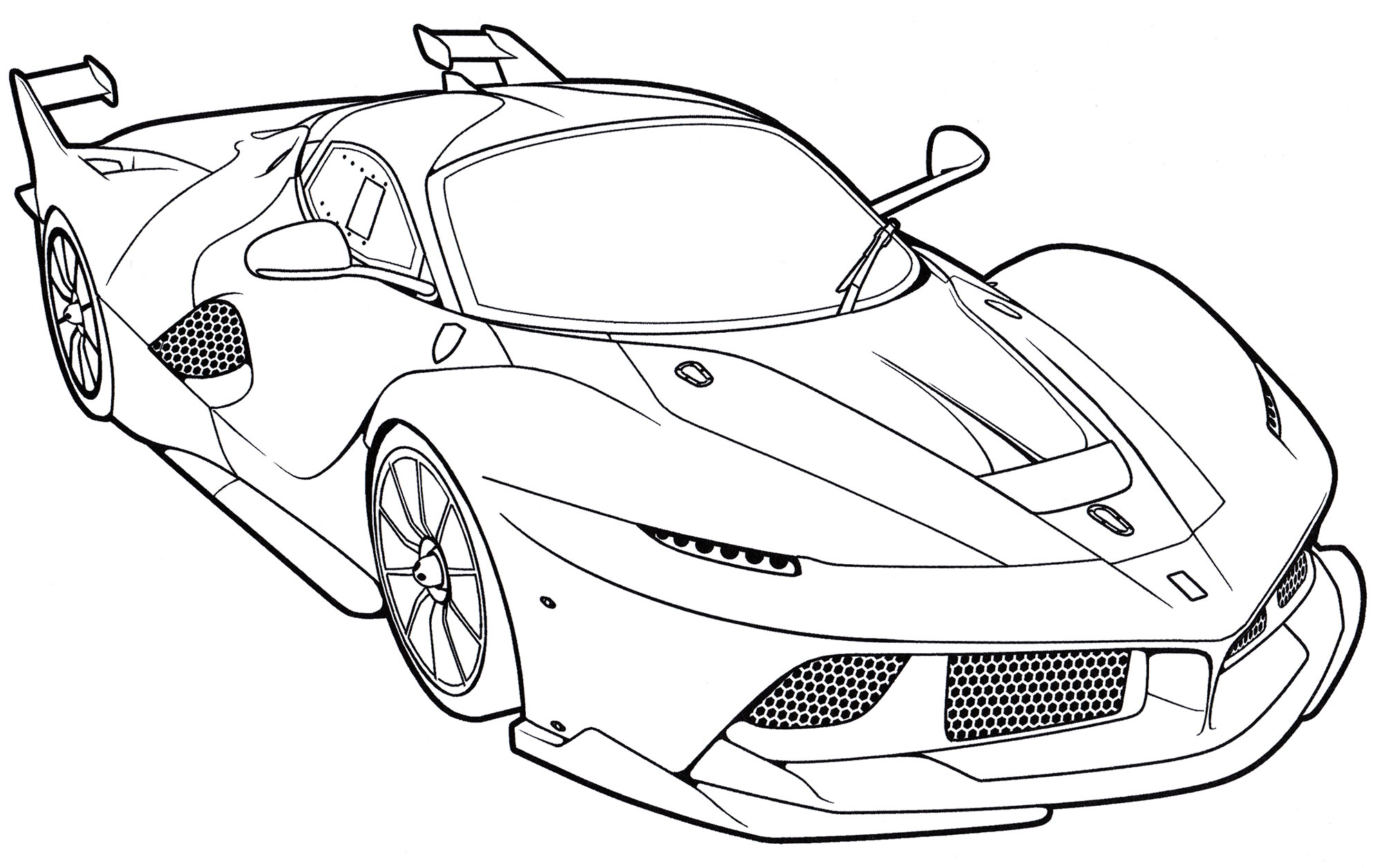 Ferrari FXX K. Раскраска машины №1884. Раскраски для мальчиков по категориям. Машины.