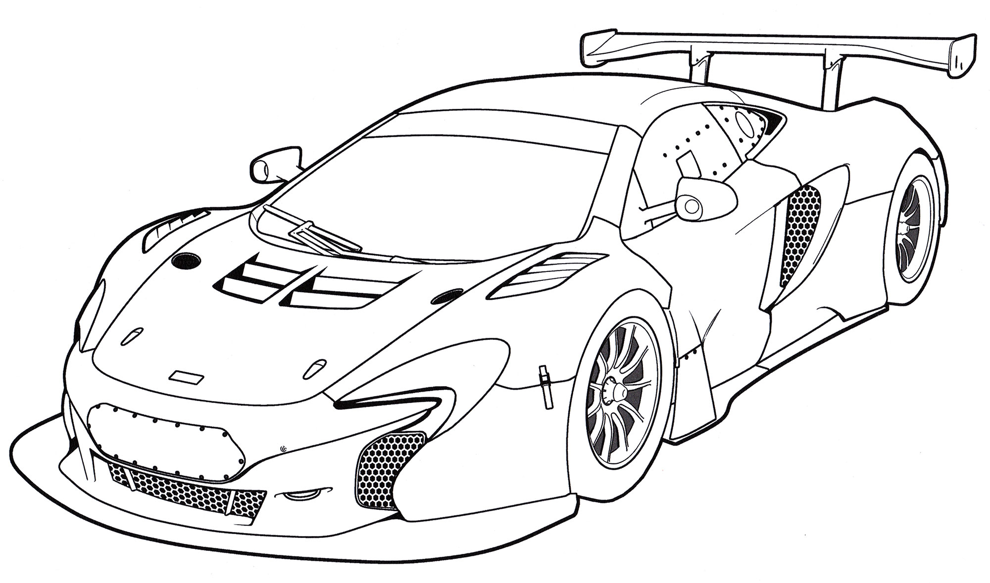 McLaren 650S GT3 №1885. Раскраски для мальчиков по категориям. Машины.