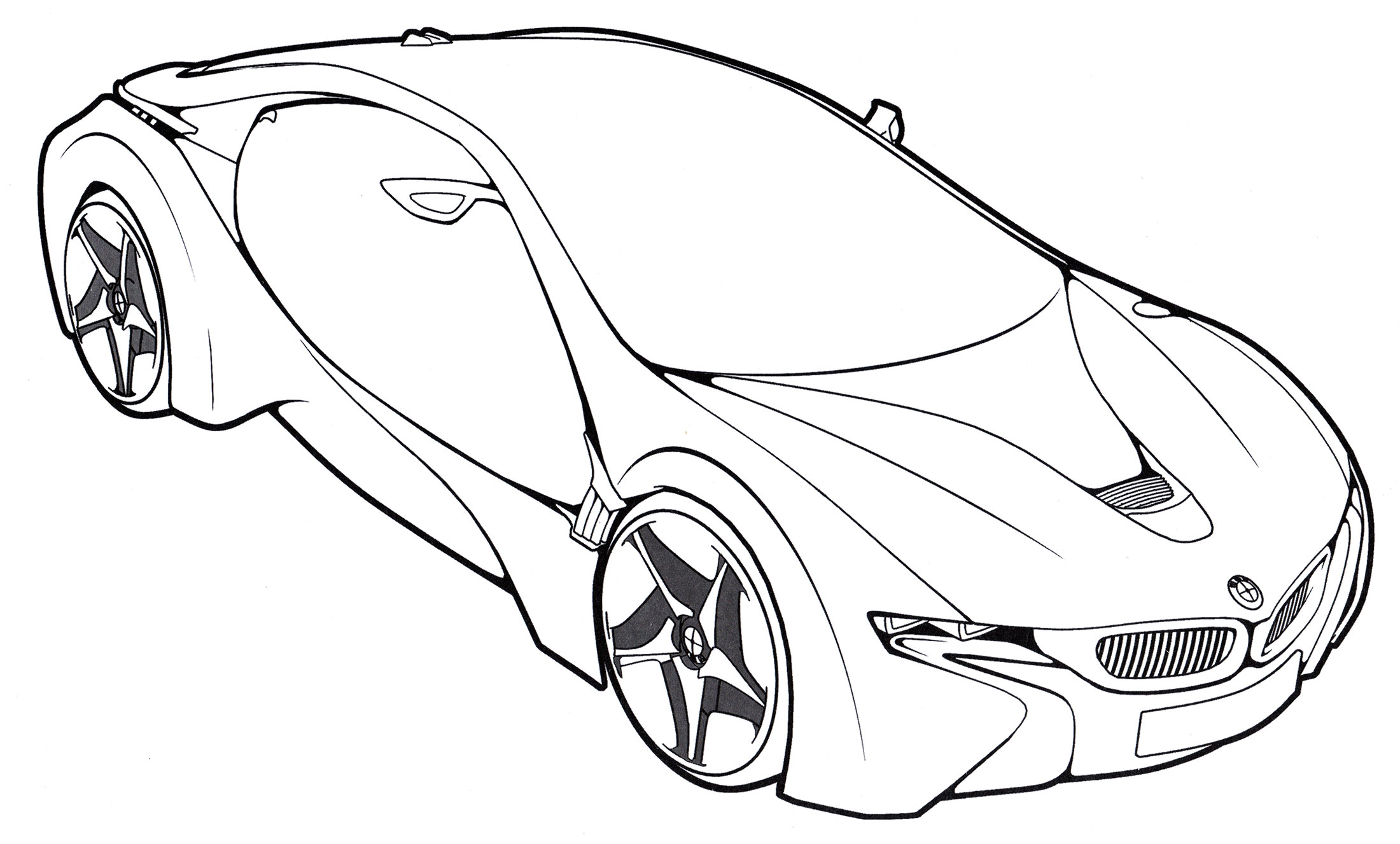 BMW i8 VED №1987. Раскраски для мальчиков по категориям. Машины.