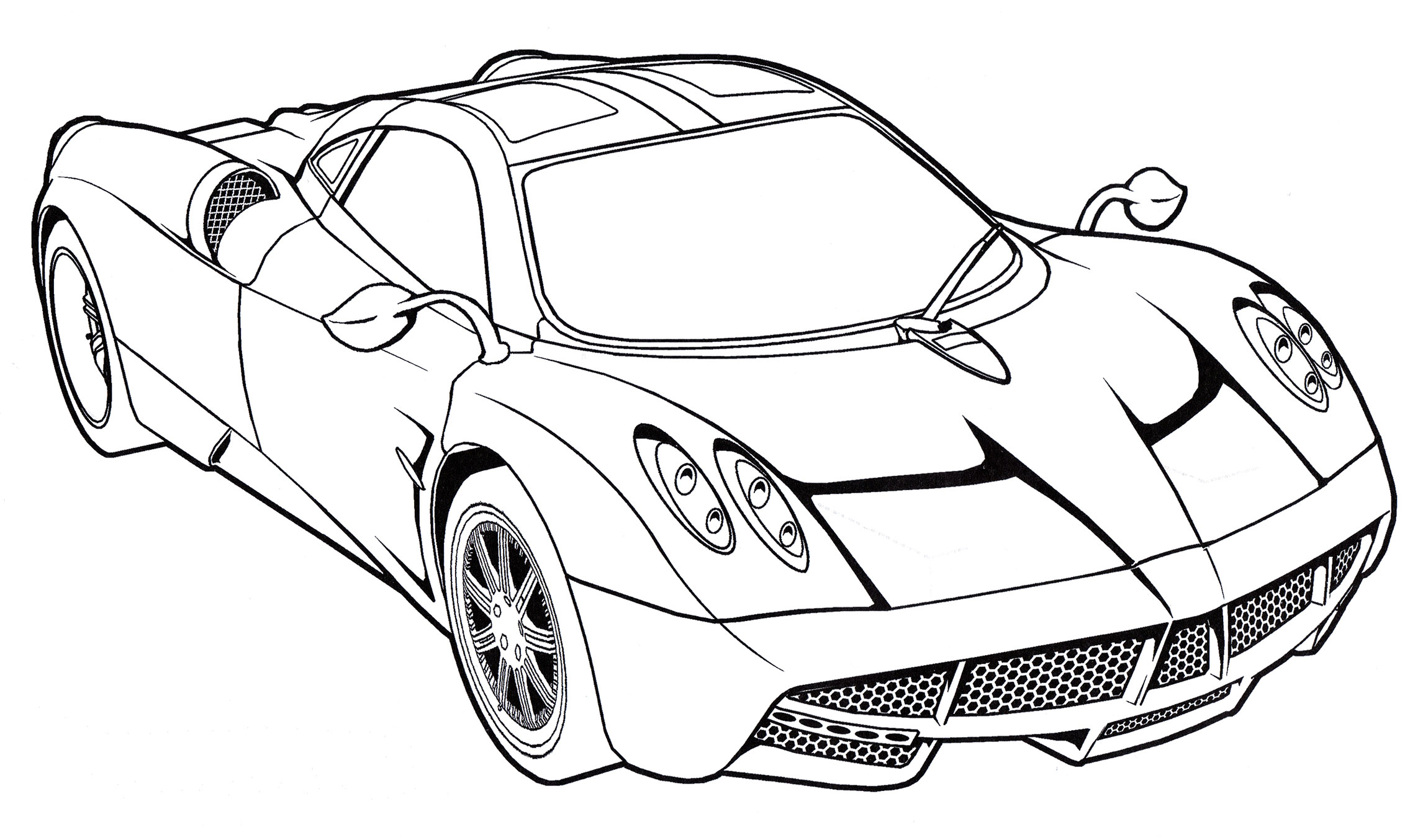 Pagani Huayra Carbon №1890. Раскраски для мальчиков по категориям. Машины.