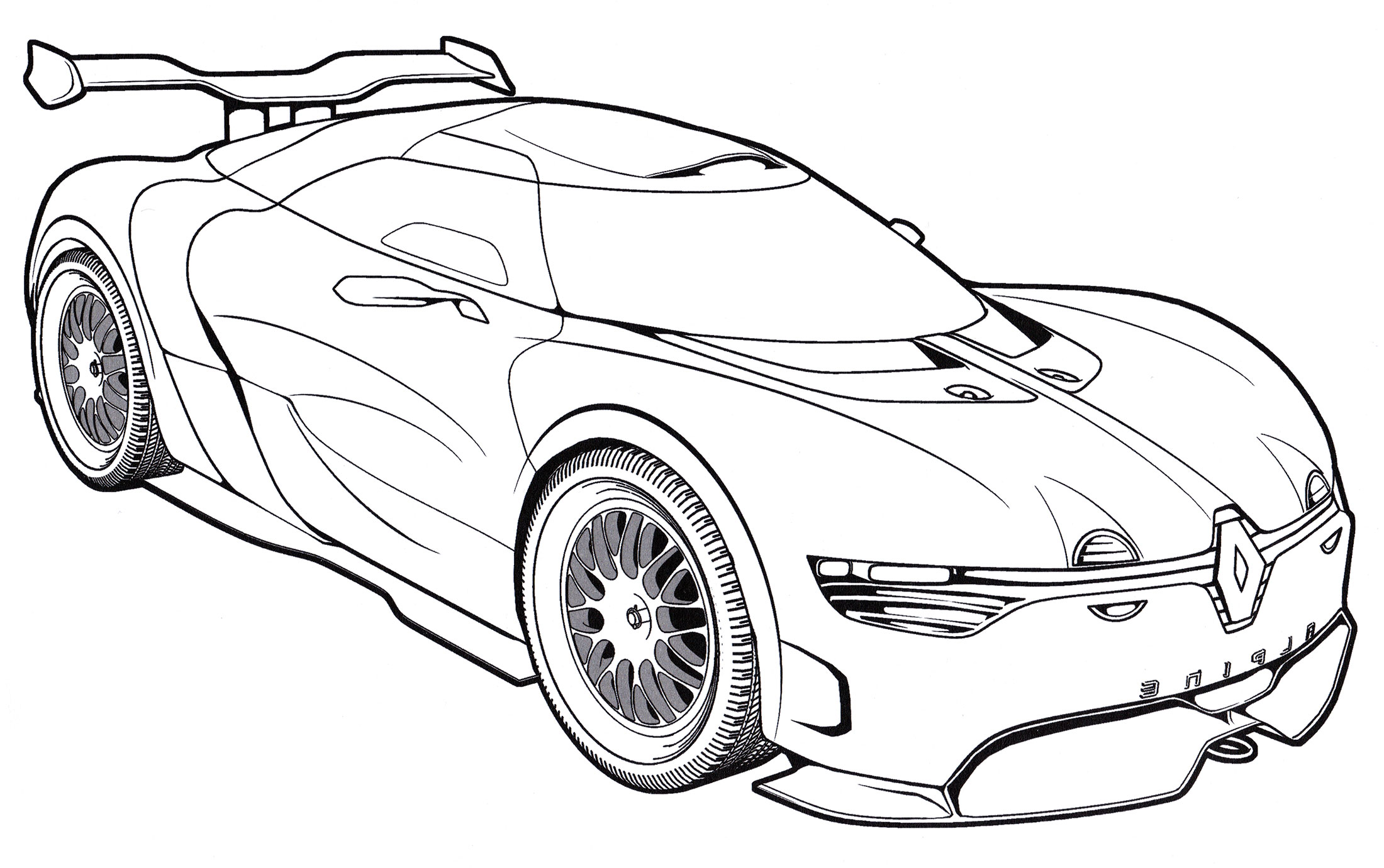 Renault Alpine ZAR №1892. Раскраски для мальчиков по категориям. Машины.