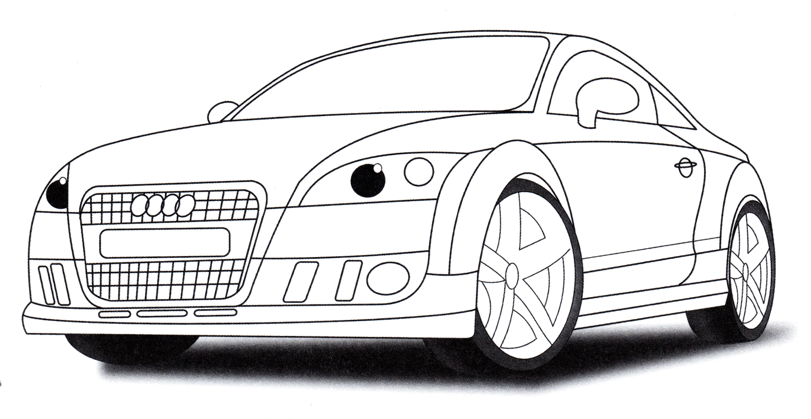 Audi TT Coupe №2090. Раскраски для мальчиков по категориям. Машины.