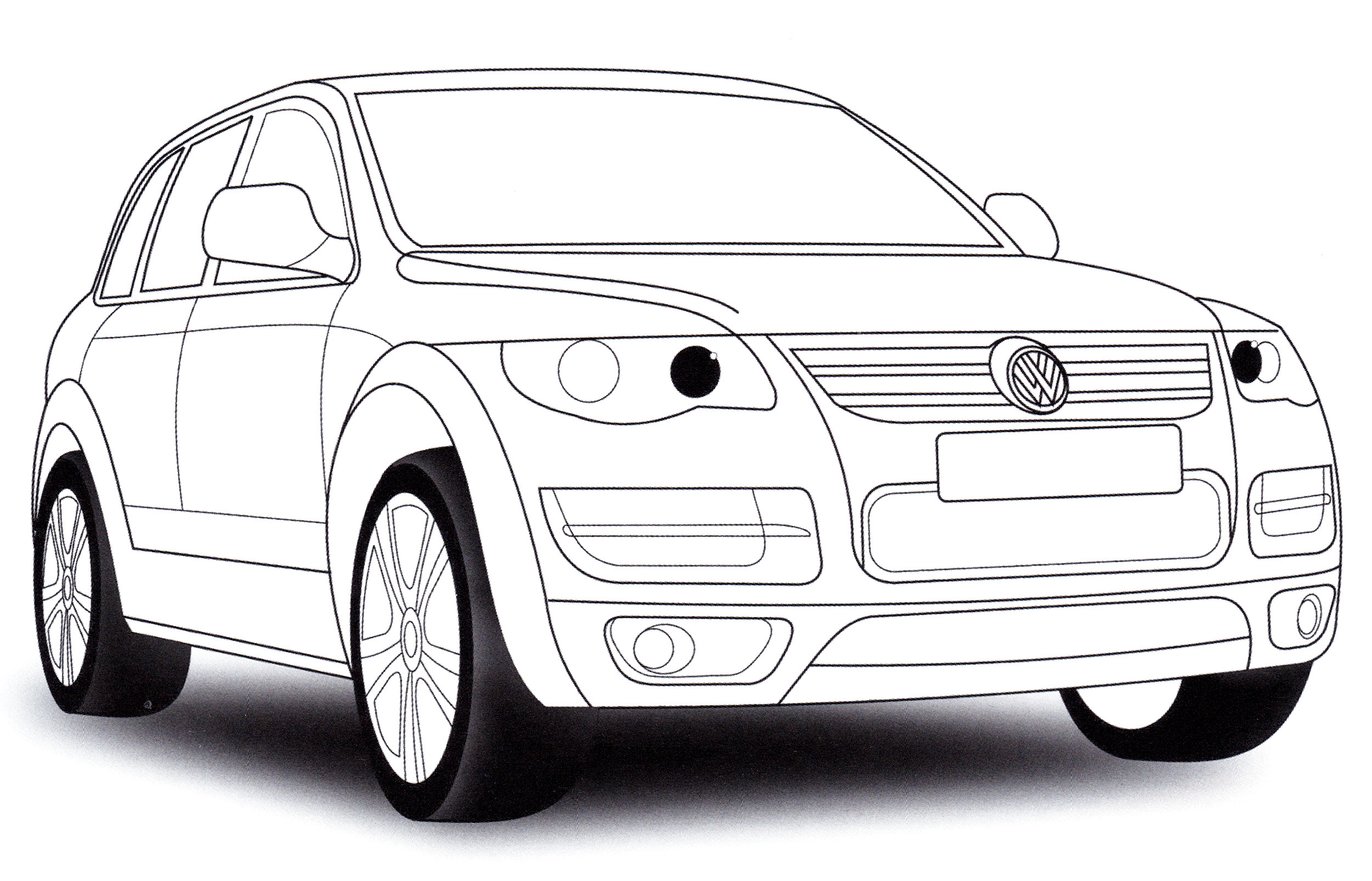 Volkswagen Touareg №1934. Раскраски для мальчиков по категориям. Машины.