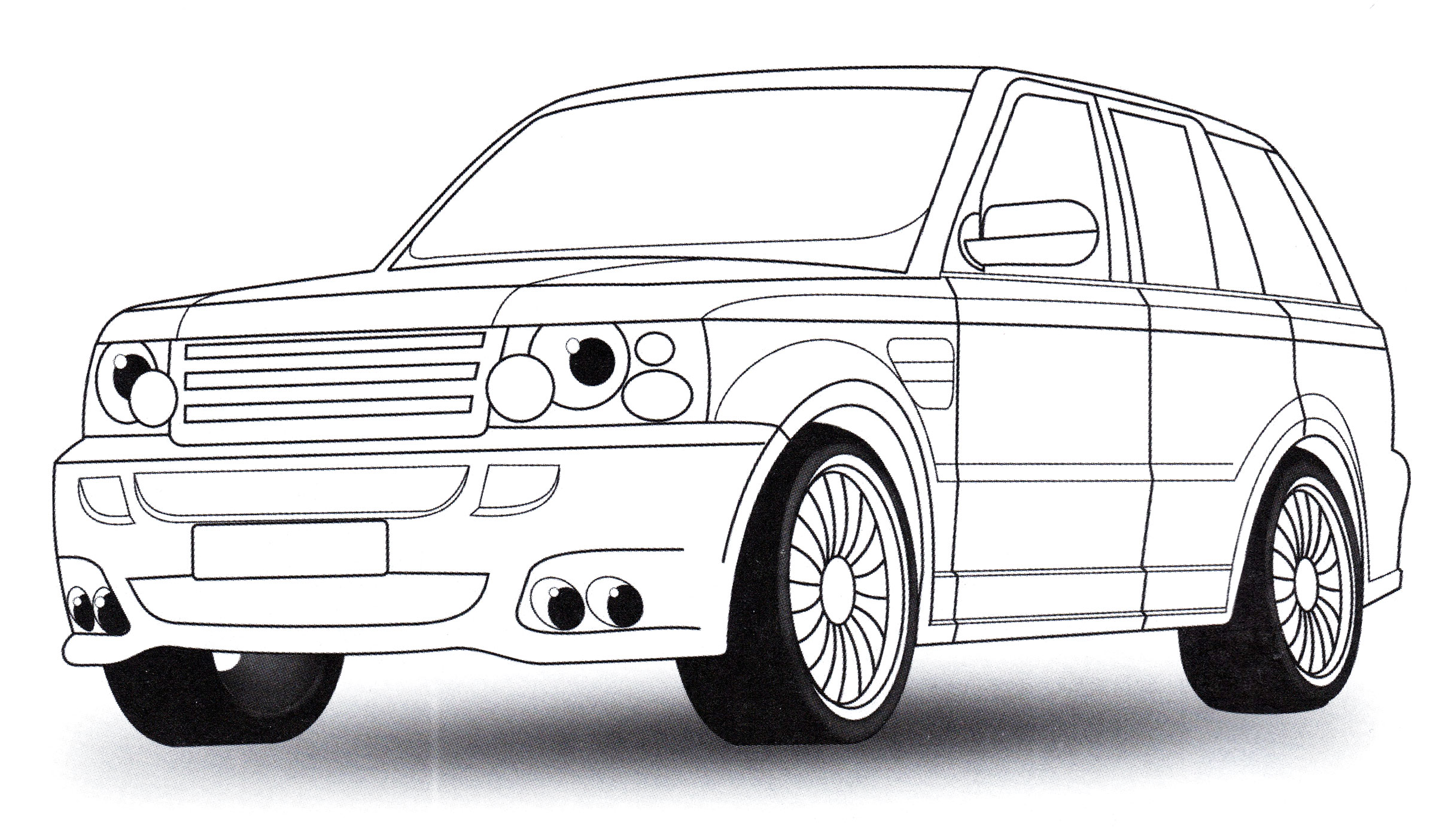 Range Rover Sport №1936. Раскраски для мальчиков по категориям. Машины.