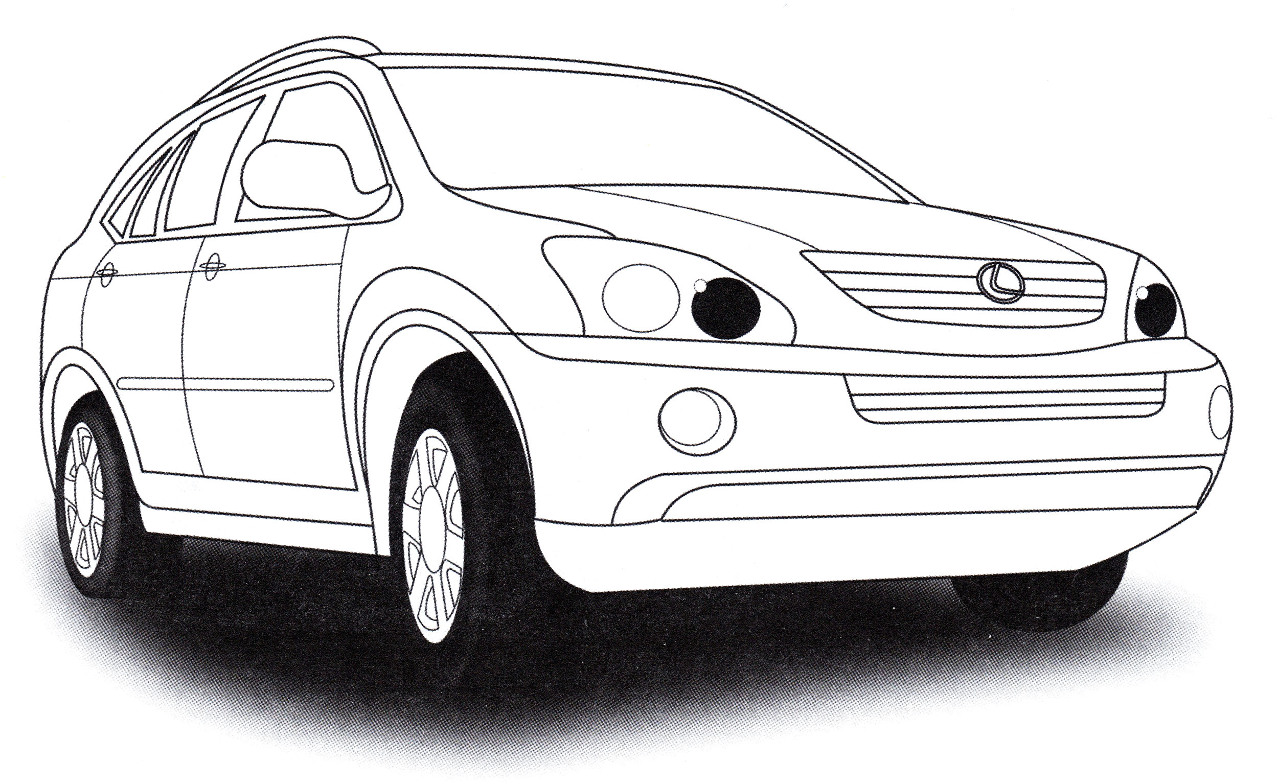 Lexus RX №1937. Раскраски для мальчиков по категориям. Машины.