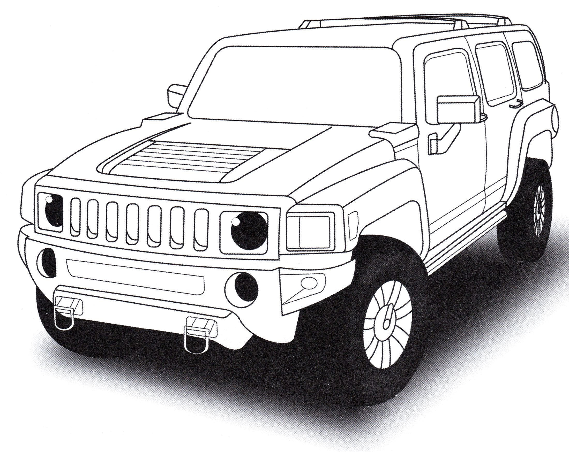 Hummer H3 №1940. Раскраски для мальчиков по категориям. Машины.