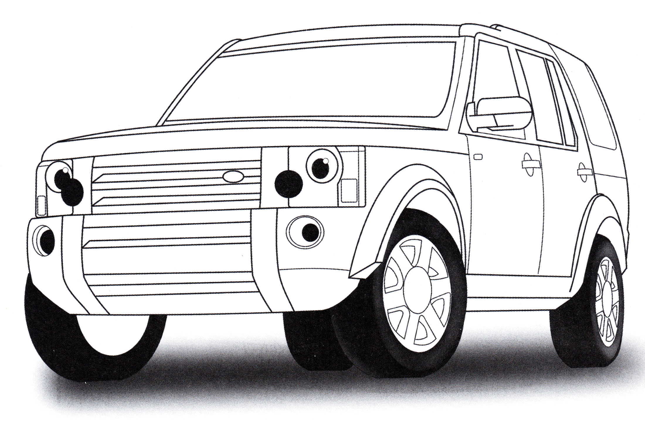 Land Rover Discovery 3 №1942. Раскраски для мальчиков по категориям. Машины.
