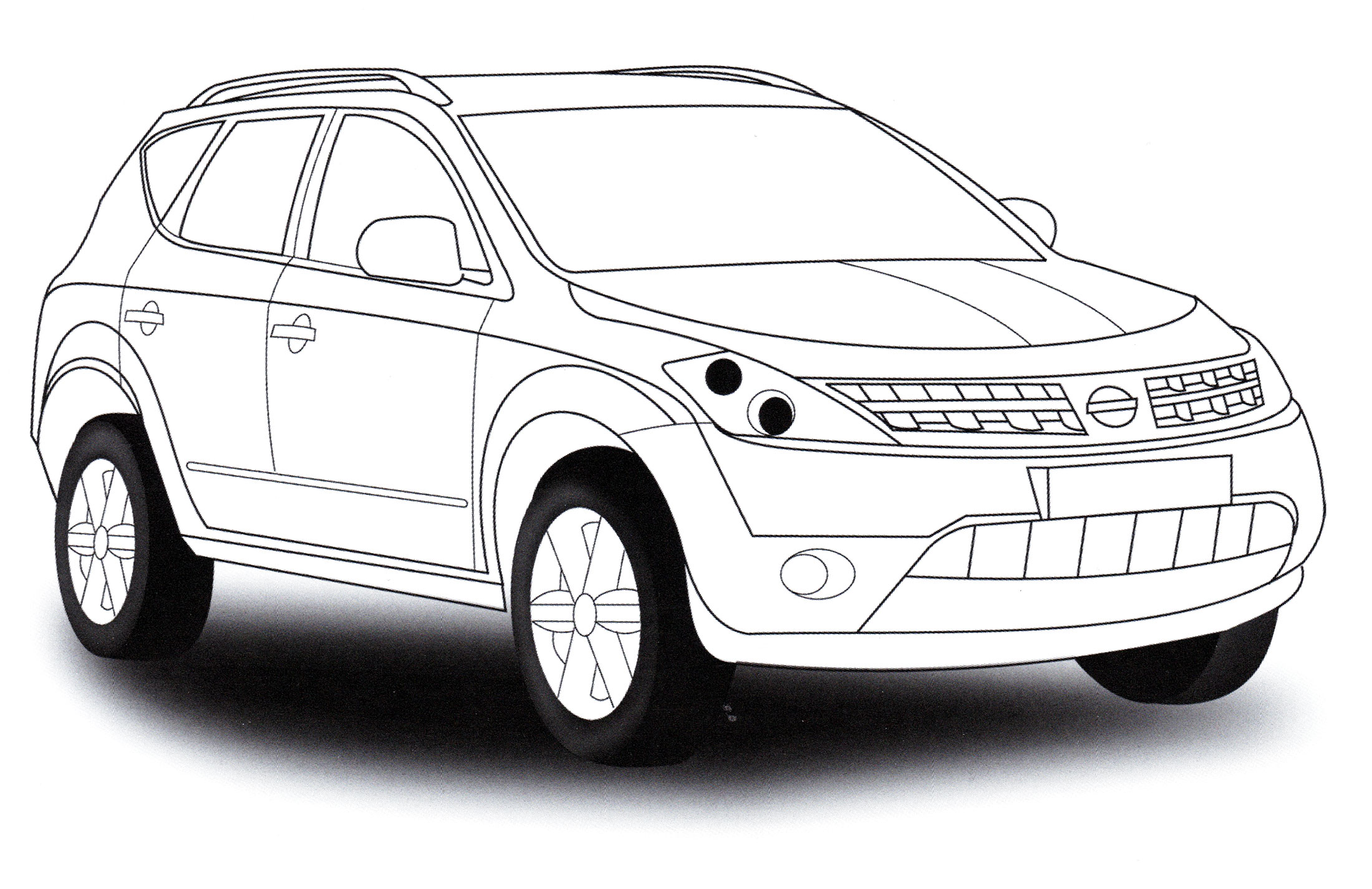 Nissan Murano №1943. Раскраски для мальчиков по категориям. Машины.
