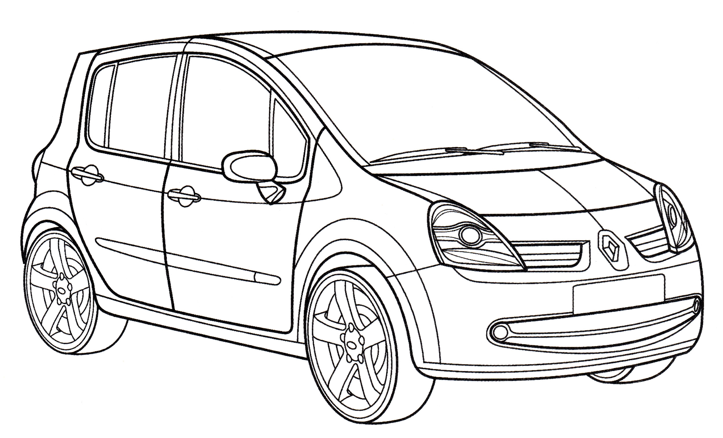 Renault Modus №2201. Раскраски для мальчиков по категориям. Машины.
