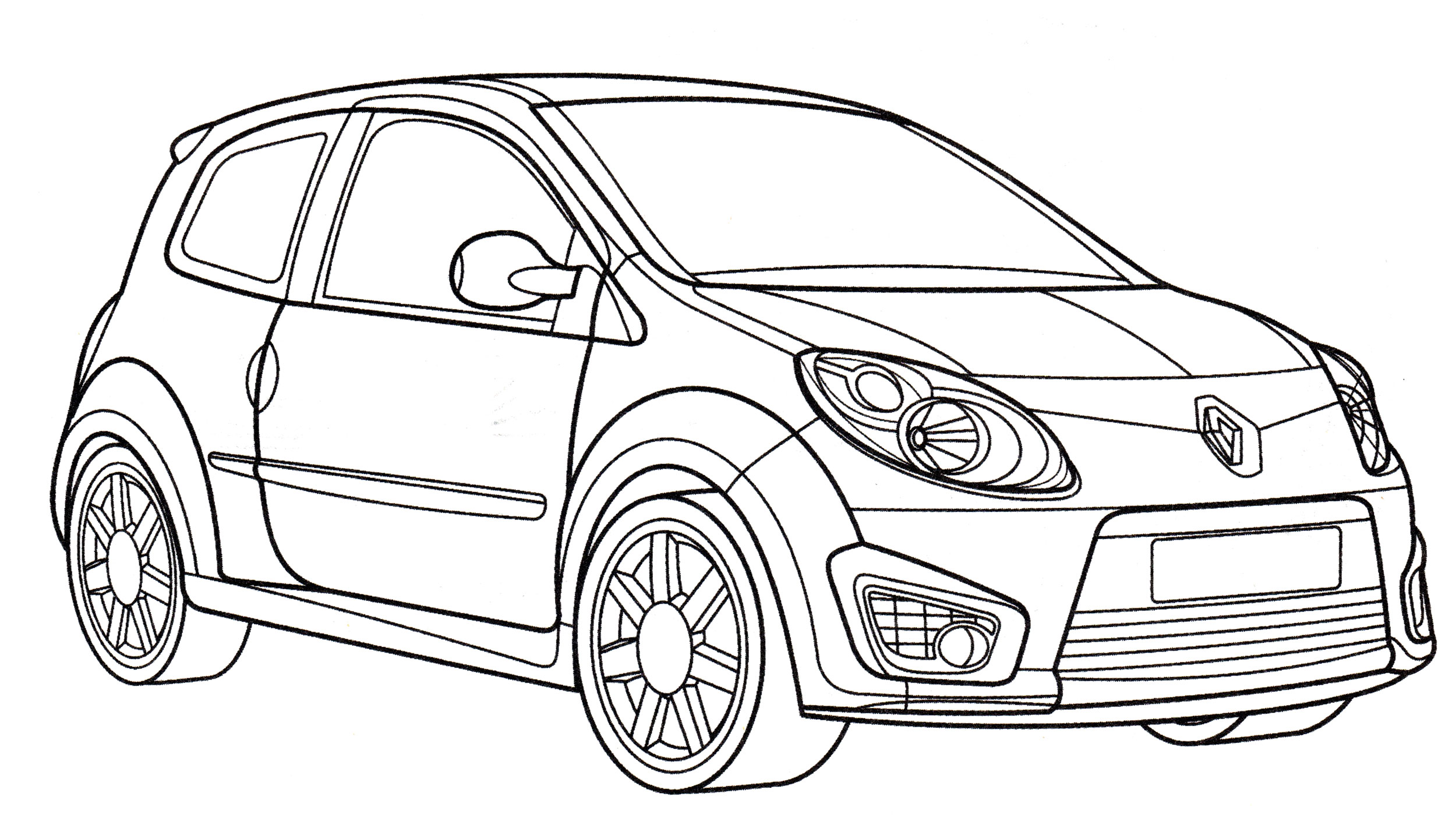 Renault Twingo RS №2207. Раскраски для мальчиков по категориям. Машины.