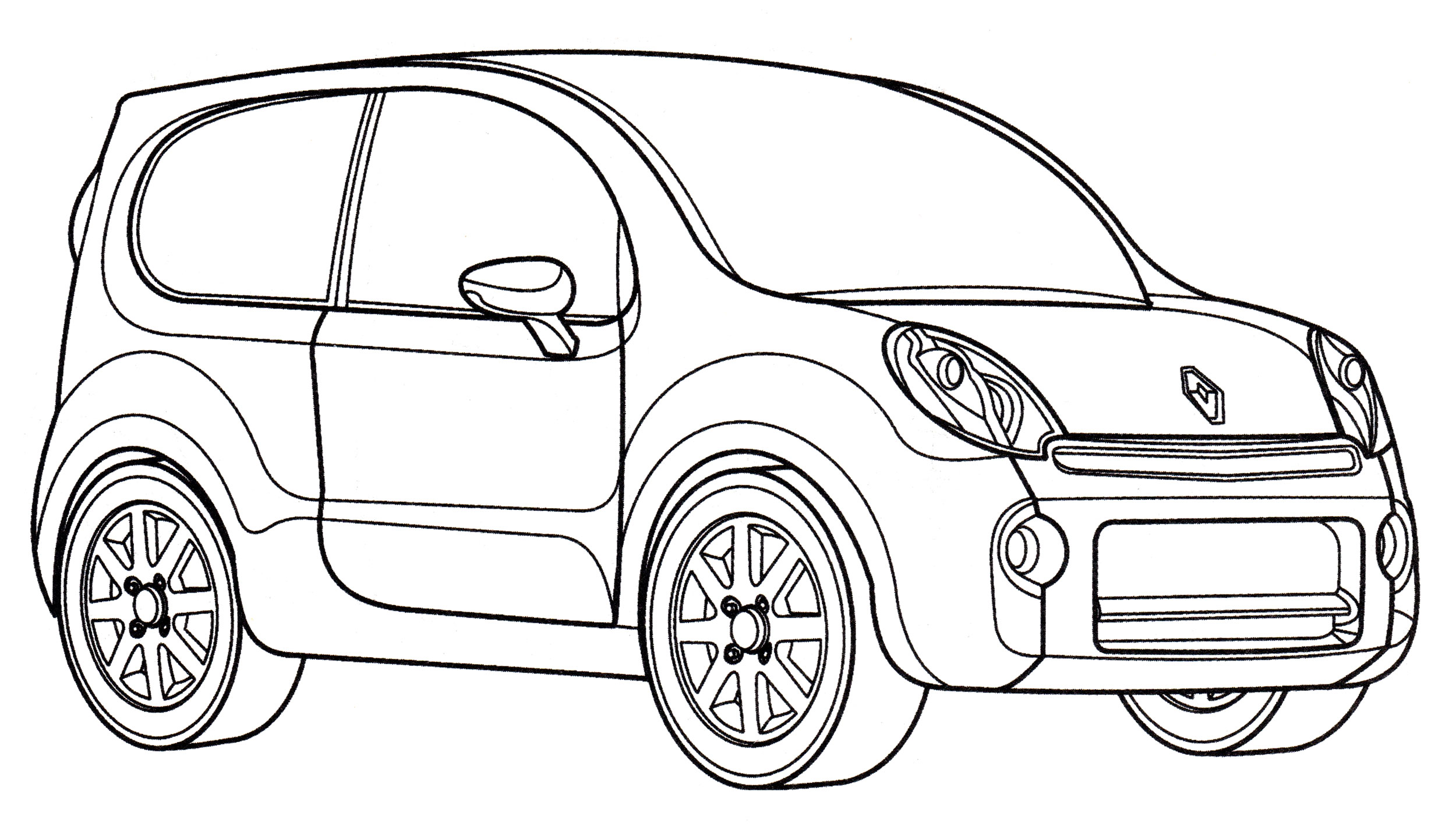 Renault Kangoo Compact №2208. Раскраски для мальчиков по категориям. Машины.