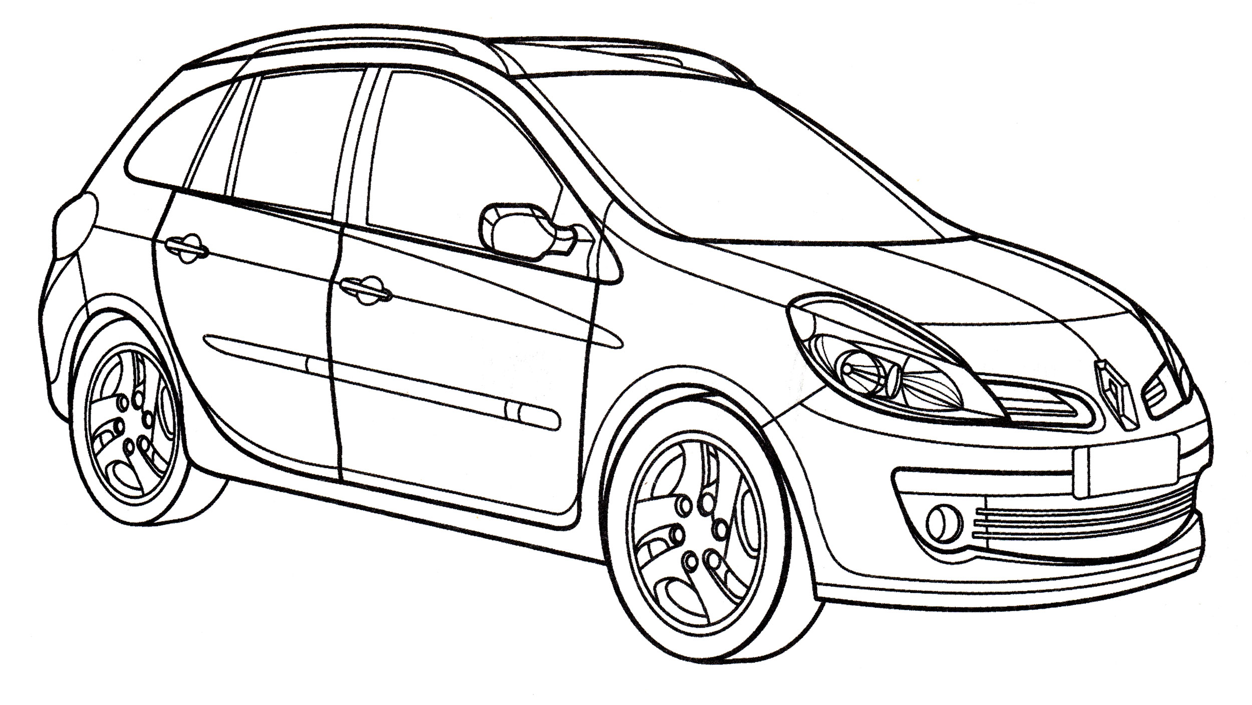 Renault Clio Estate №2209. Раскраски для мальчиков по категориям. Машины.