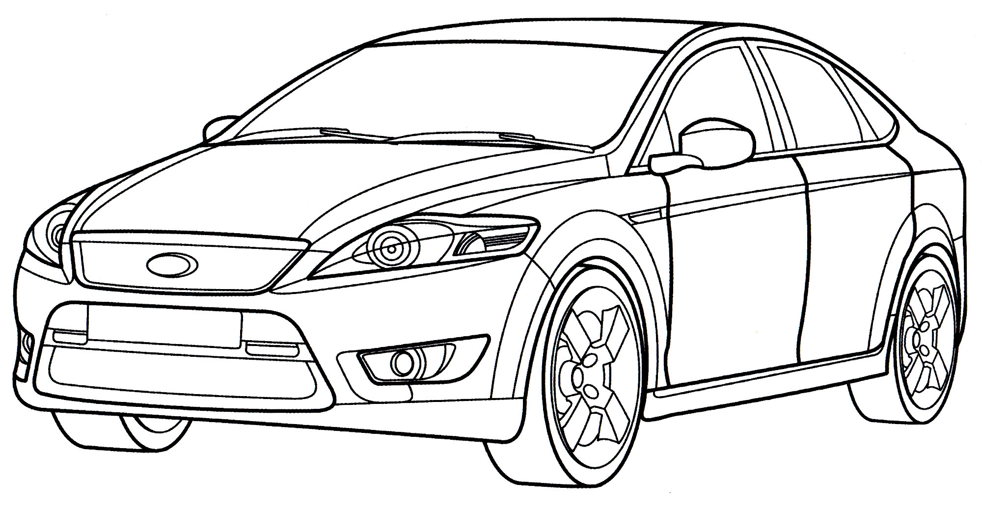 Ford Mondeo №2142. Раскраски для мальчиков по категориям. Машины.
