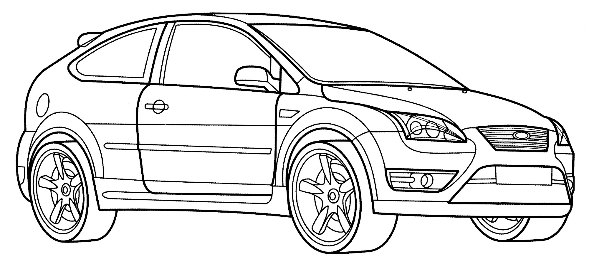 Ford Focus №2143. Раскраски для мальчиков по категориям. Машины.