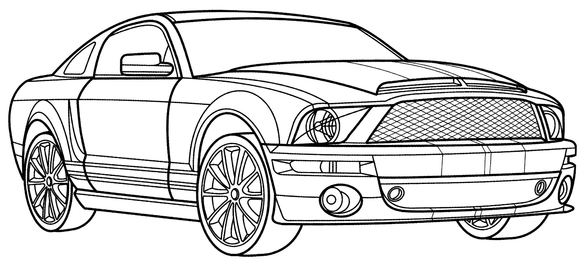 Ford Mustang №2144. Раскраски для мальчиков по категориям. Машины.