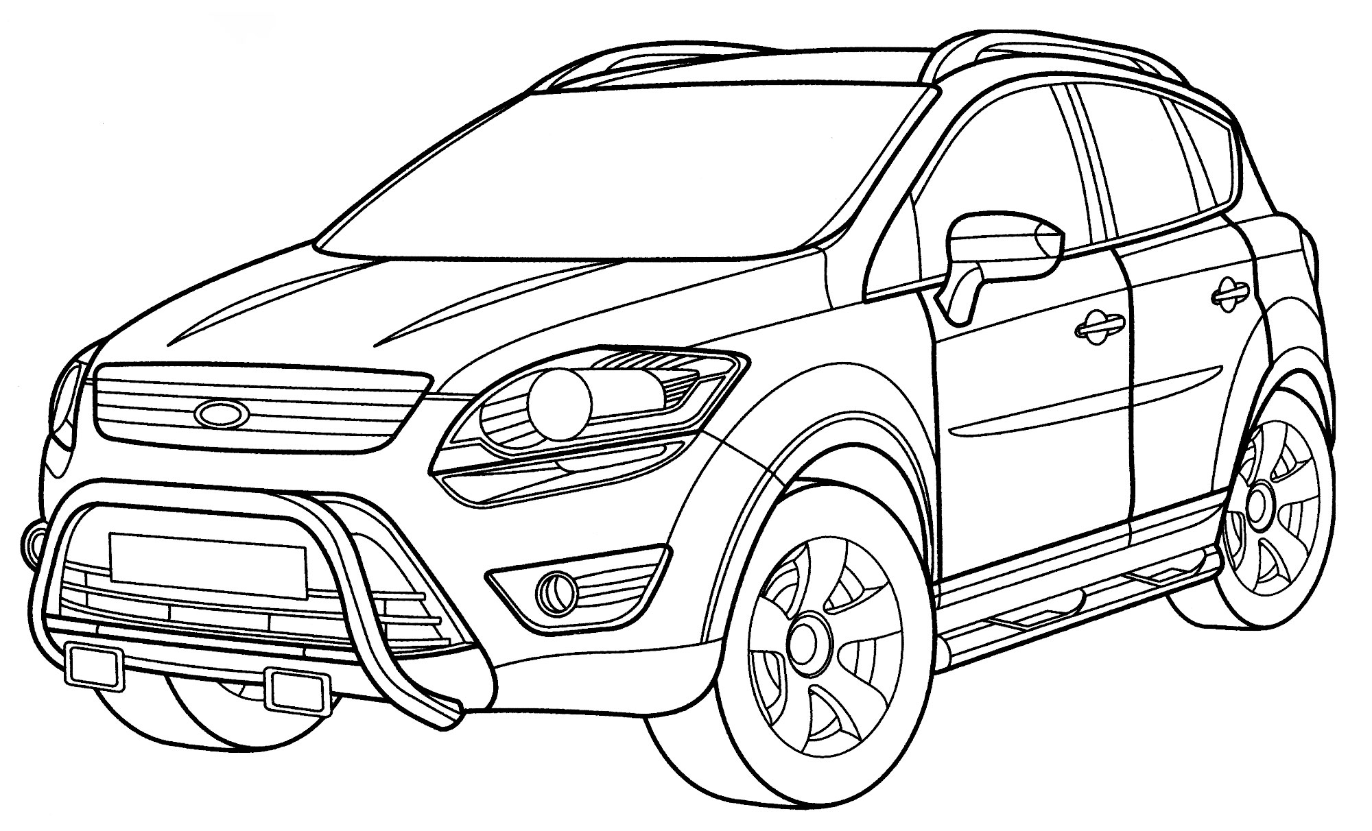 Ford Kuga №2147. Раскраски для мальчиков по категориям. Машины.