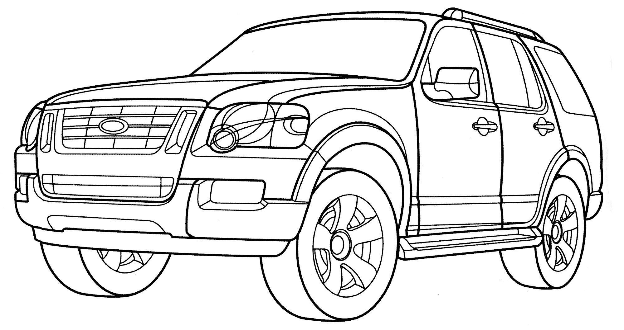 Ford Explorer №2150. Раскраски для мальчиков по категориям. Машины.