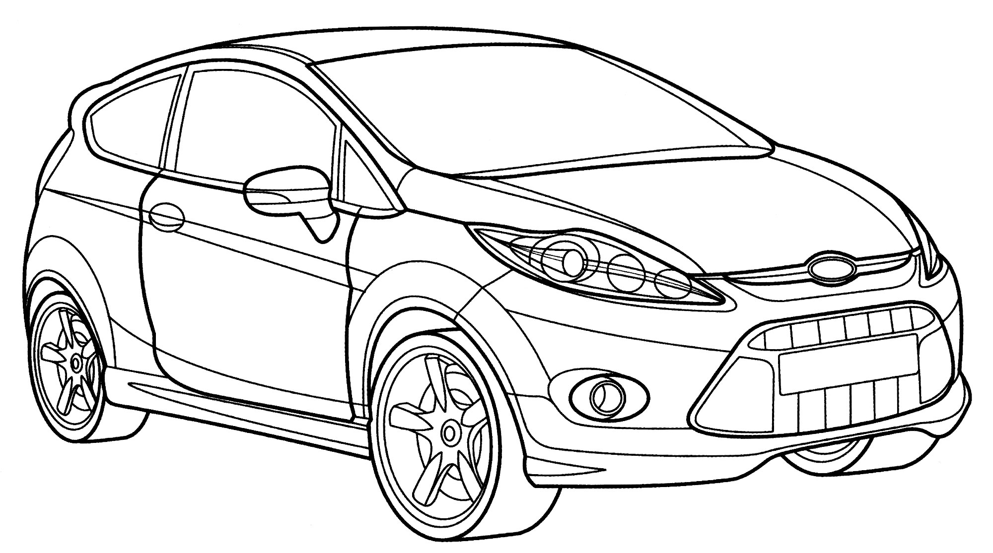 Ford Fiesta №2152. Раскраски для мальчиков по категориям. Машины.