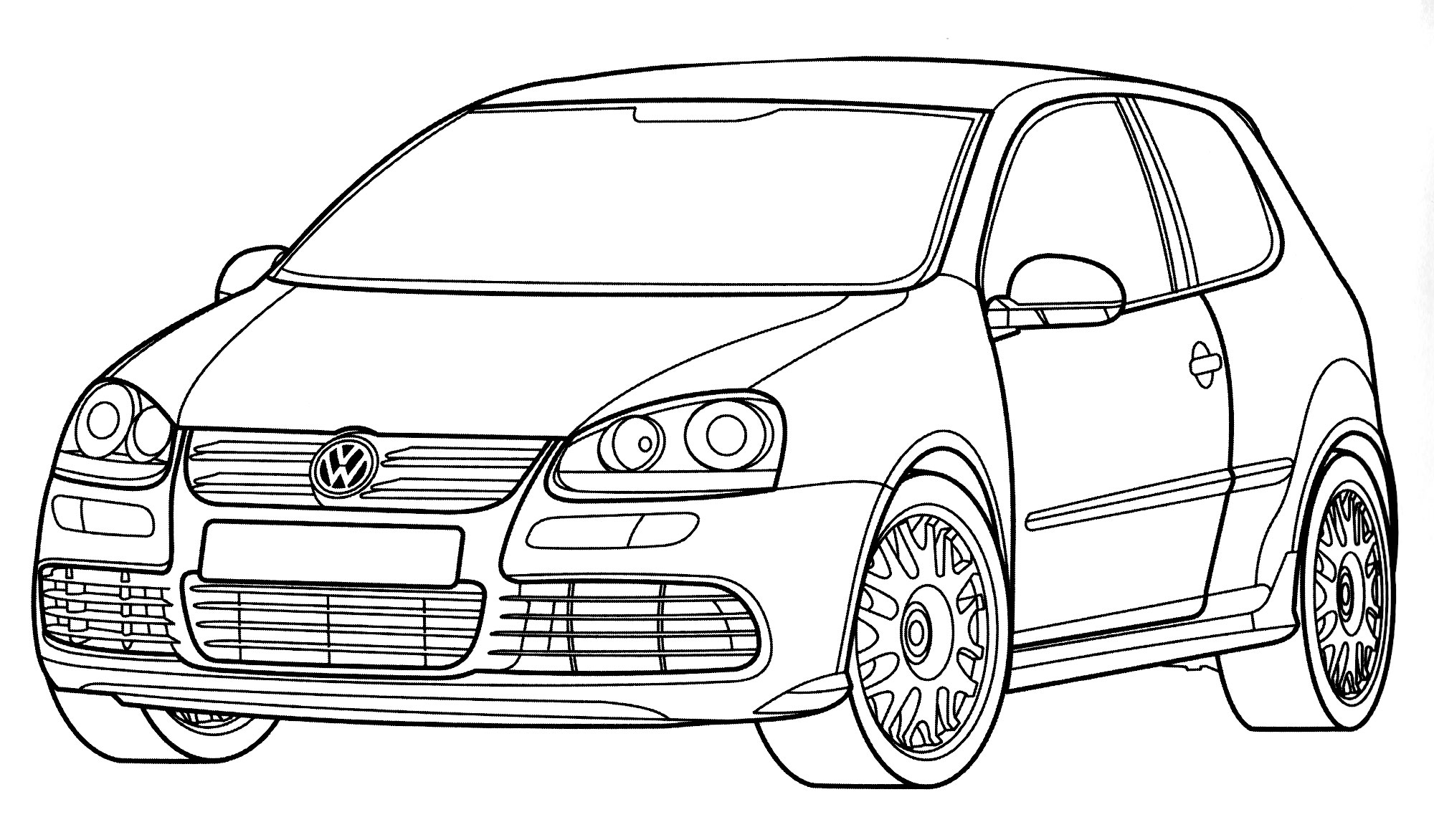 Volkswagen Golf №2178. Раскраски для мальчиков по категориям. Машины.