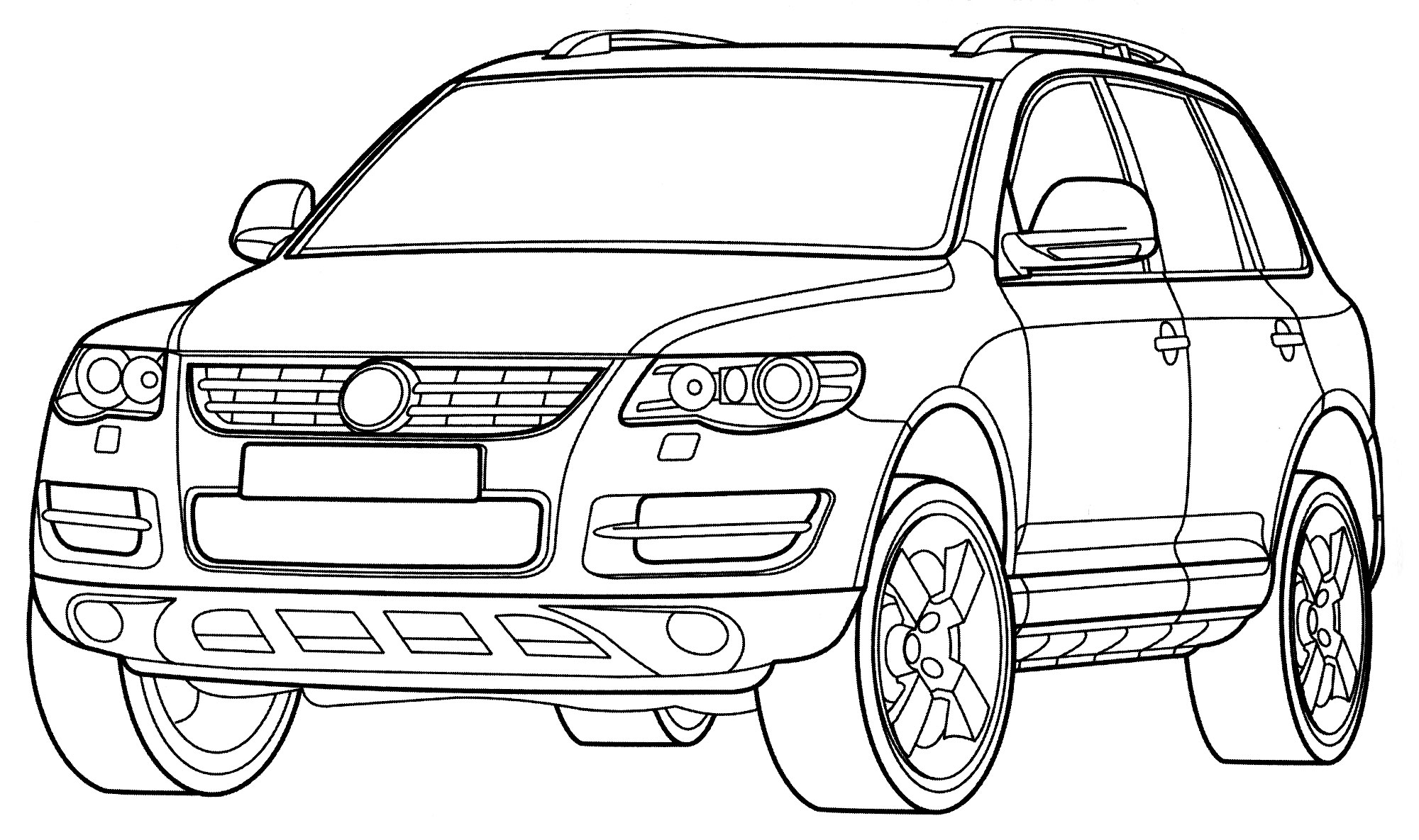 Volkswagen Touareg джип №2179. Раскраски для мальчиков по категориям. Машины.