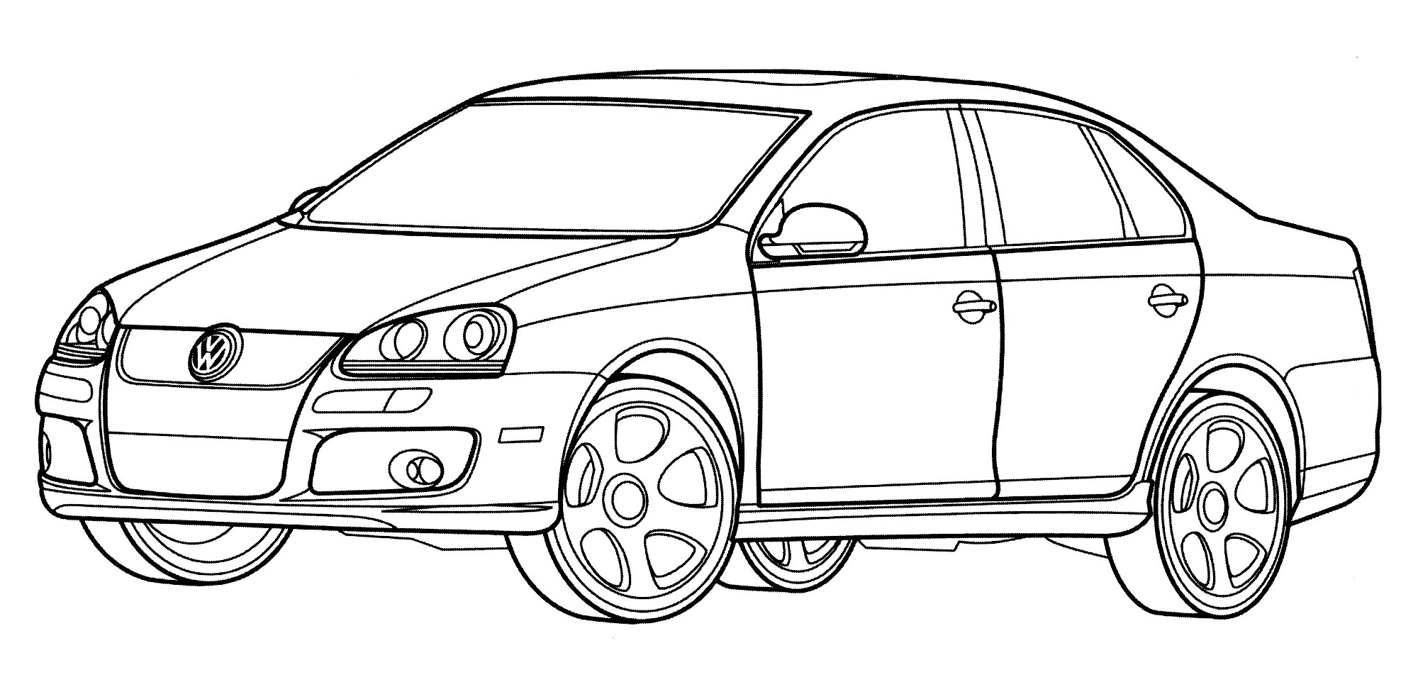 Volkswagen Jetta №2180. Раскраски для мальчиков по категориям. Машины.