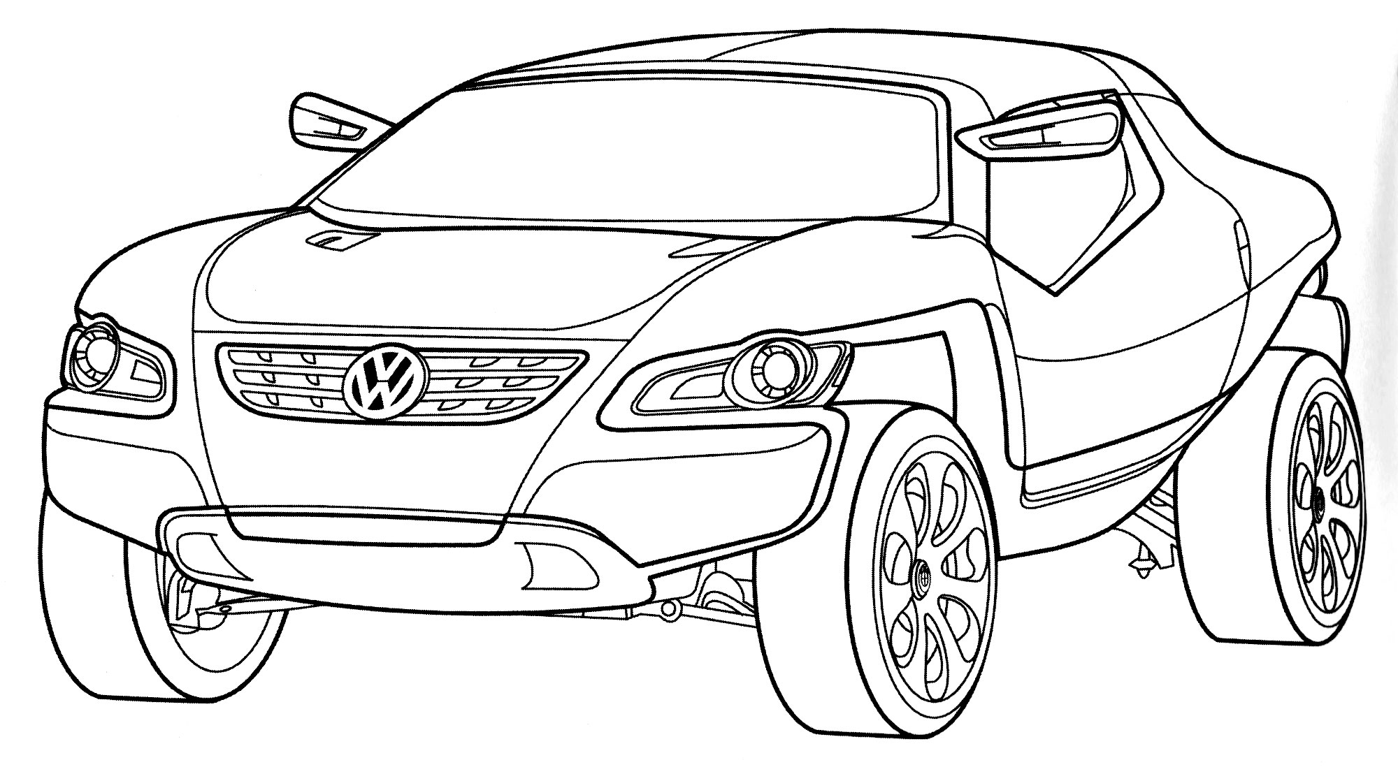 Volkswagen Concept T №2185. Раскраски для мальчиков по категориям. Машины.