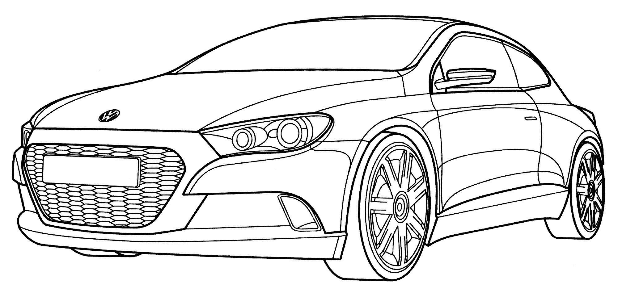 Volkswagen Iroc №2187. Раскраски для мальчиков по категориям. Машины.