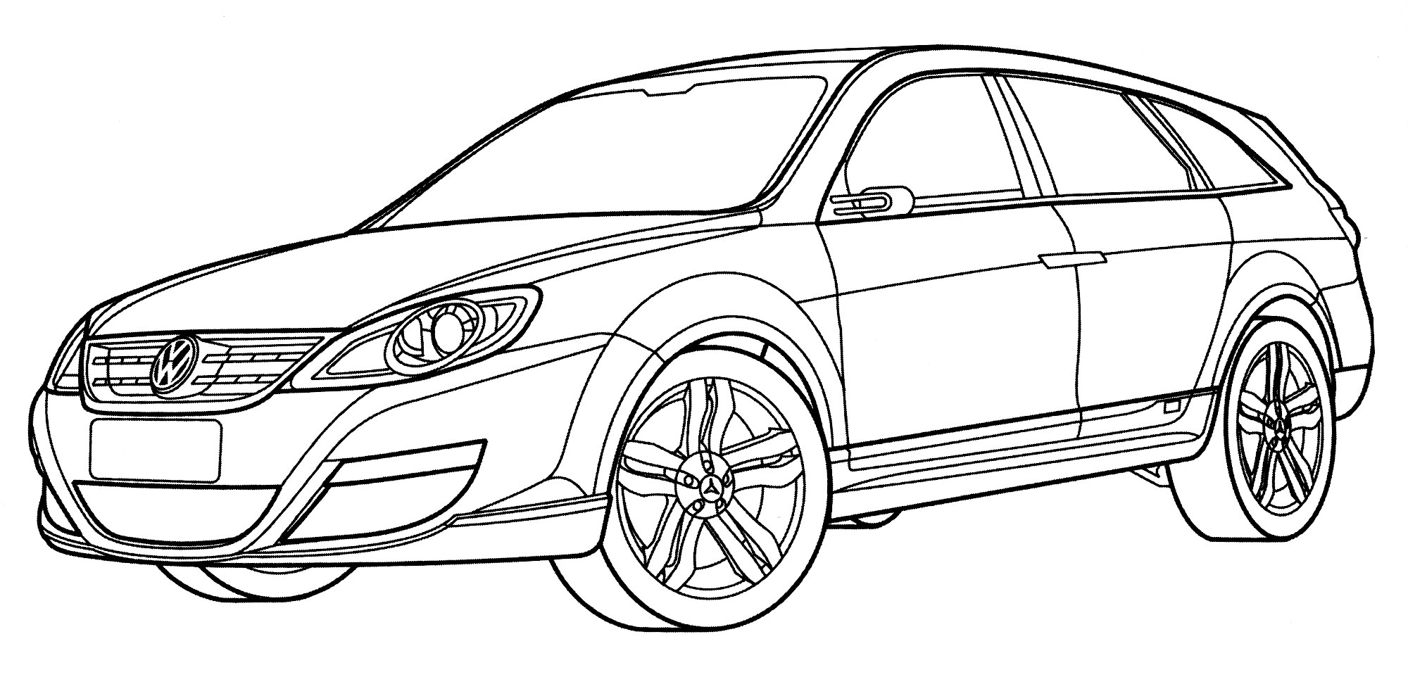 Volkswagen Nezza №2188. Раскраски для мальчиков по категориям. Машины.